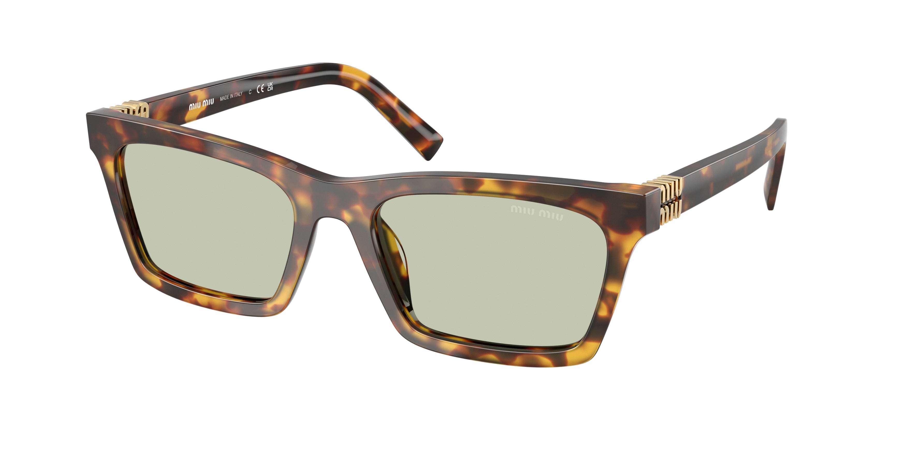 Miu Miu MUA05S Rectangle Sunglasses 14L50O-Honey Havana 55-140-19 - Color Map Tortoise