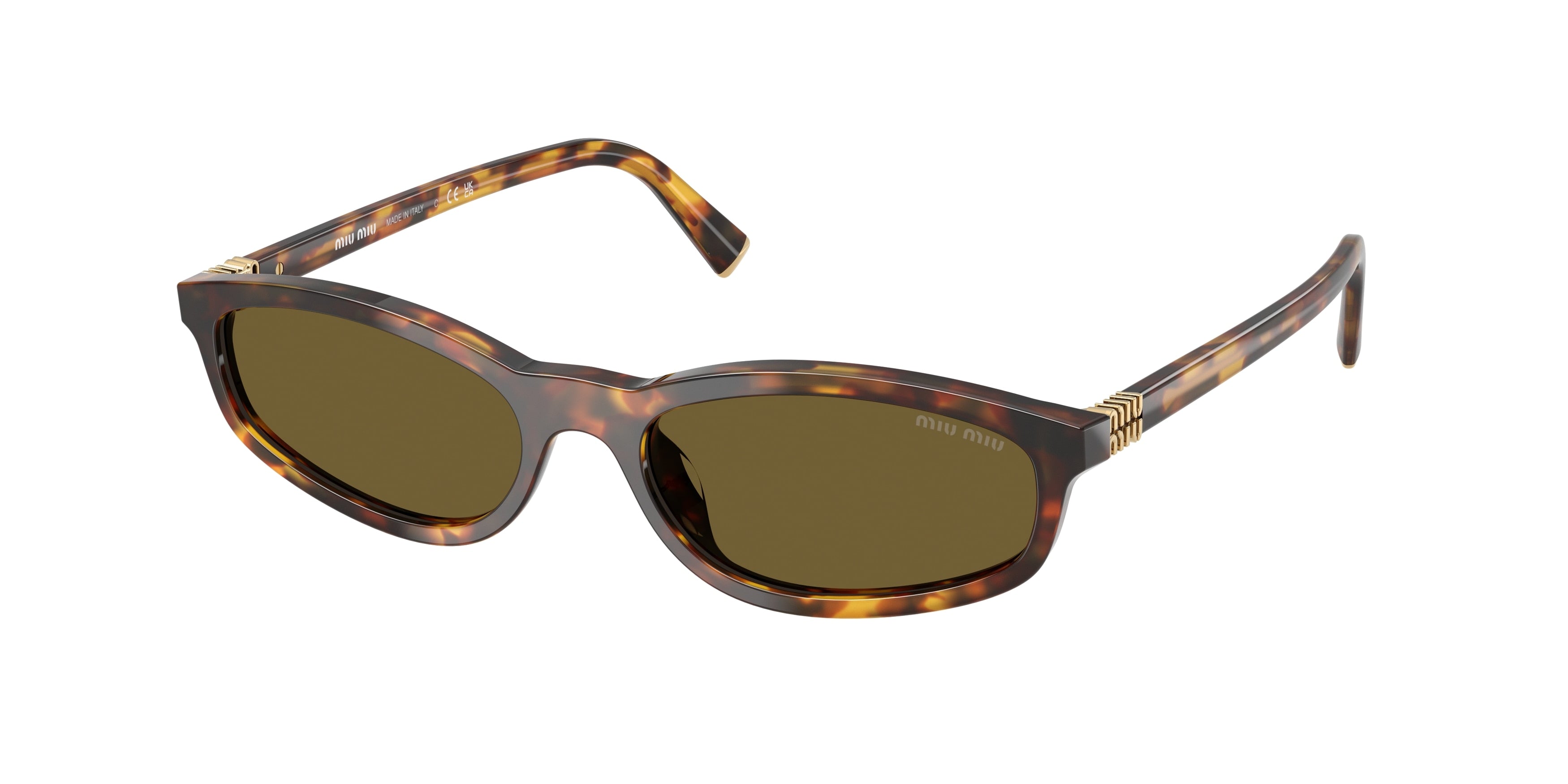 Miu Miu MUA06SF Irregular Sunglasses  14L09Z-Honey Havana 55-140-17 - Color Map Tortoise