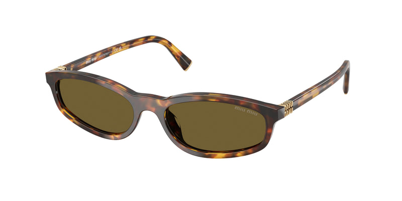 Miu Miu MUA06SF Irregular Sunglasses 14L09Z-Honey Havana 55-140-17 - Color Map Tortoise