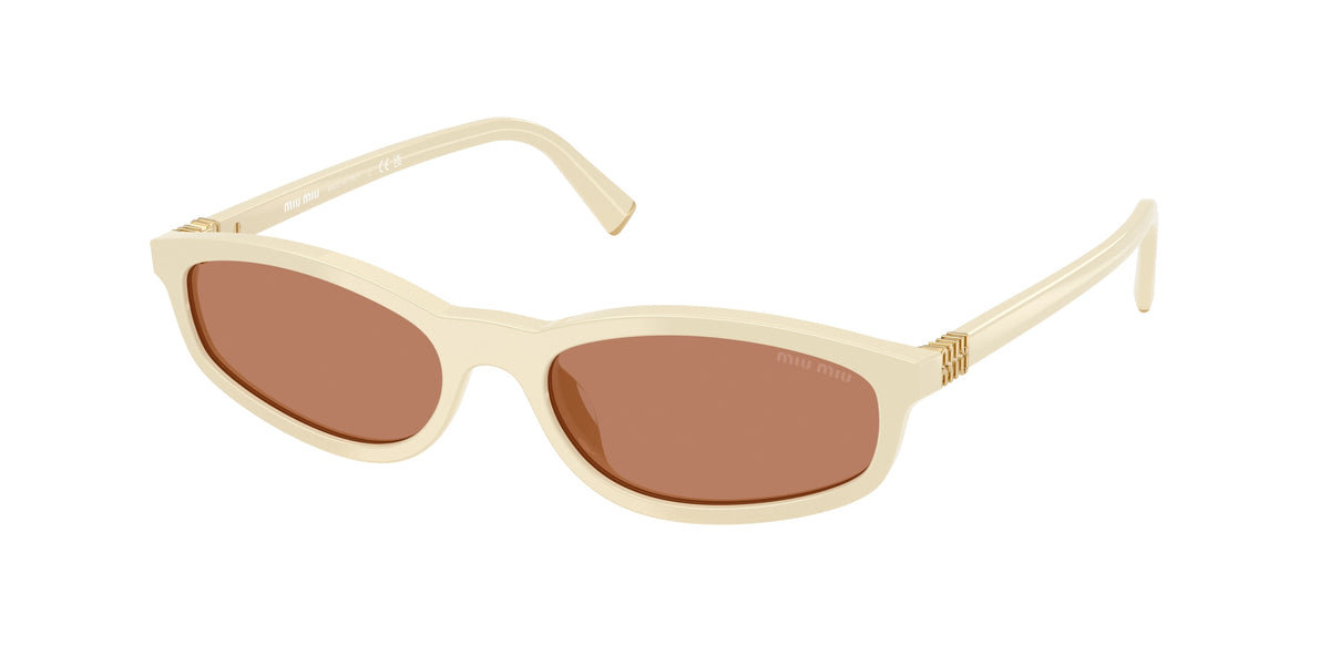 Miu Miu MUA06SF Irregular Sunglasses 21D90Q-Milk 55-140-17 - Color Map White