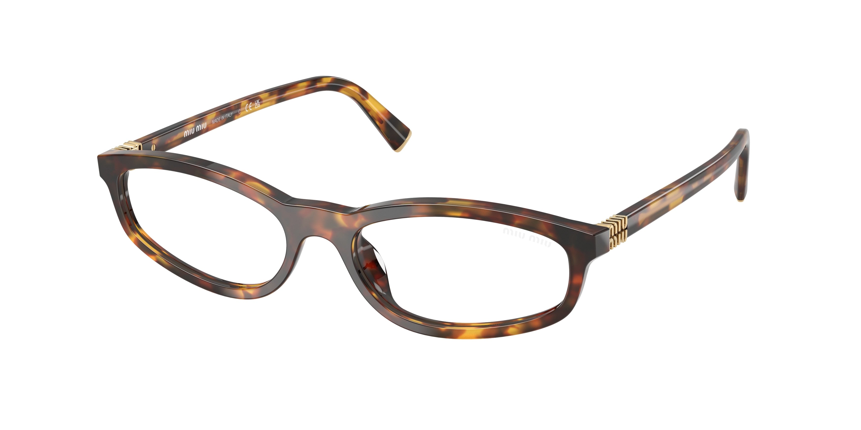 Miu Miu MUA06S Irregular Sunglasses 14L08N-Honey Havana 55-140-17 - Color Map Tortoise