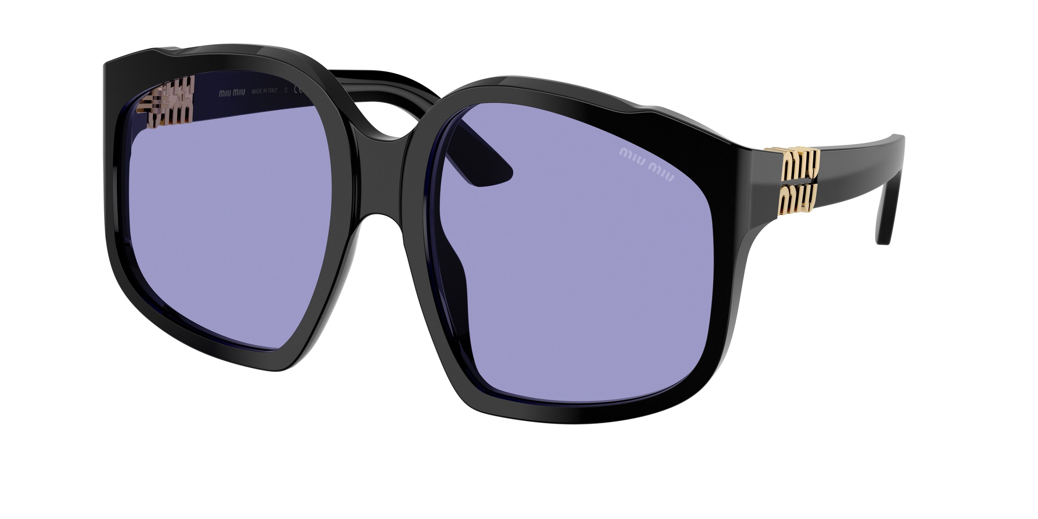 Miu Miu MUA07S Irregular Sunglasses 16K01O-Black 59-140-19 - Color Map Black