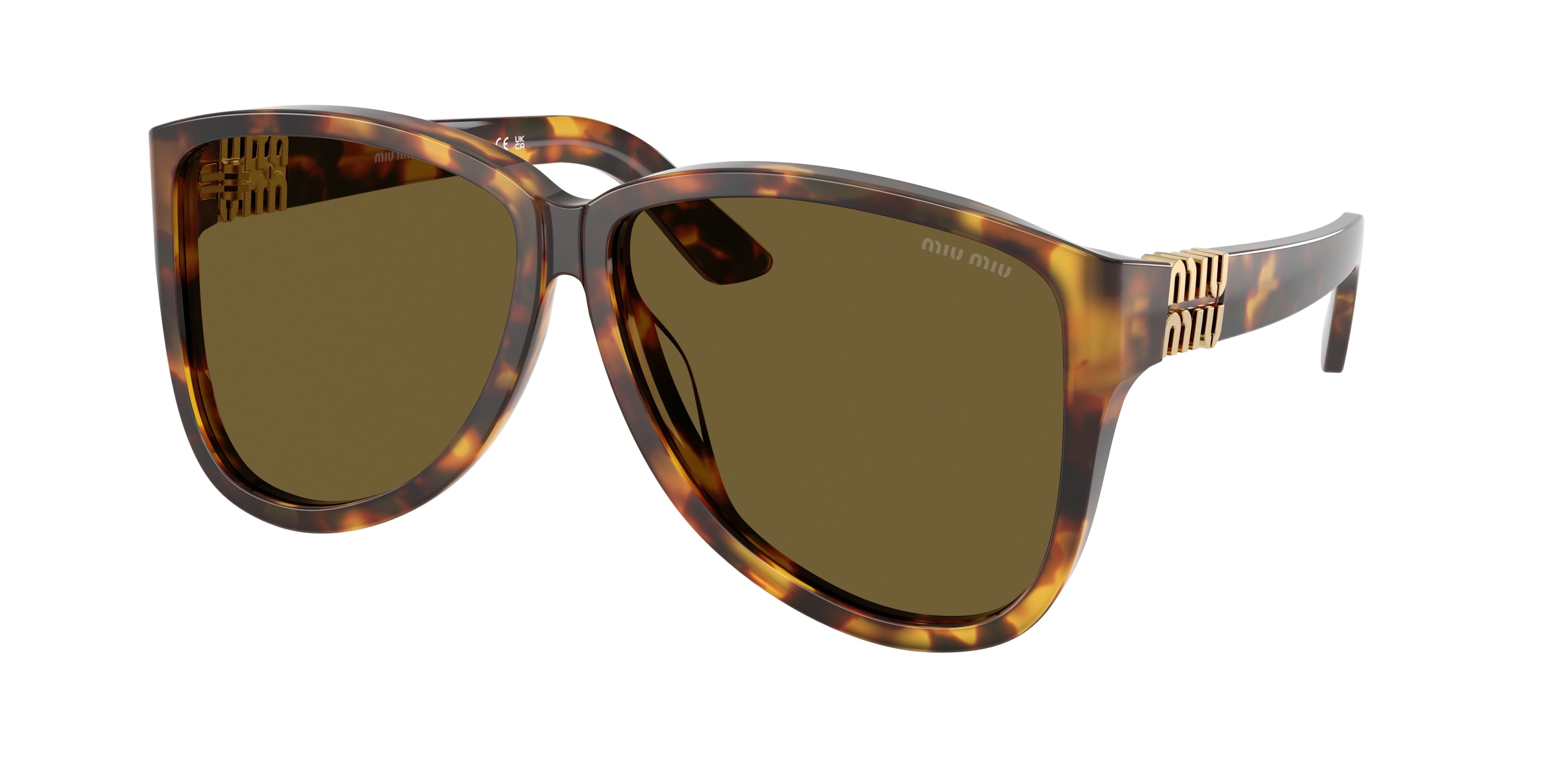 Miu Miu MUA08SF Pilot Sunglasses 14L09Z-Honey Havana 61-140-12 - Color Map Tortoise
