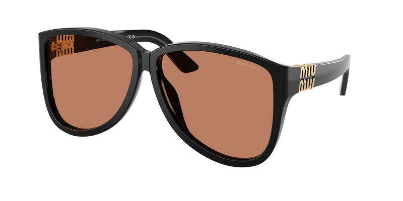 Miu Miu MUA08S Pilot Sunglasses 16K90Q-Black 61-140-12 - Color Map Black