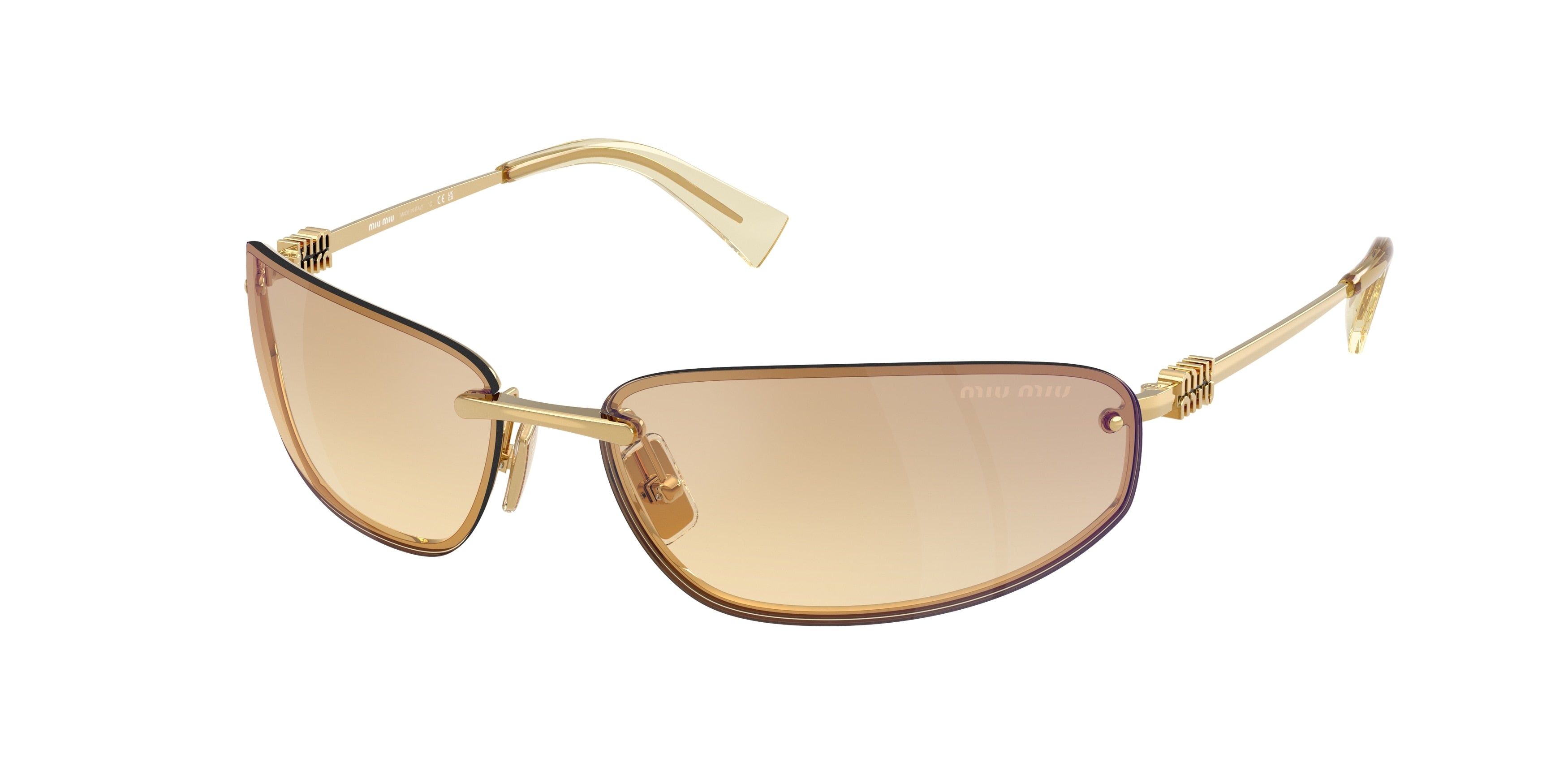 Miu Miu MUA50S Oval Sunglasses 5AK7R1-Gold 68-130-15 - Color Map Gold
