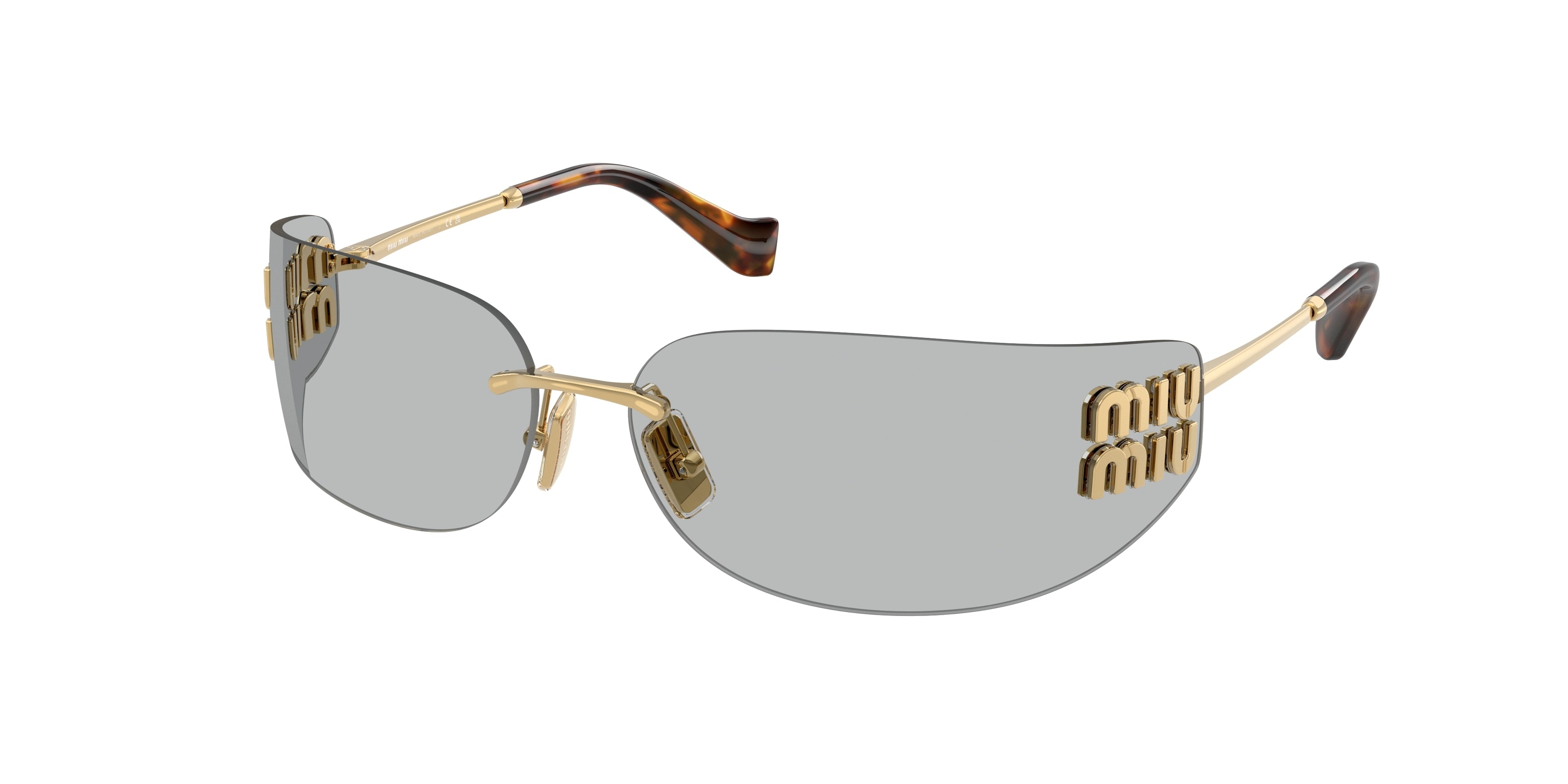 Miu Miu MUA51S Rectangle Sunglasses 5AK50K-Gold 0-110-14 - Color Map Gold