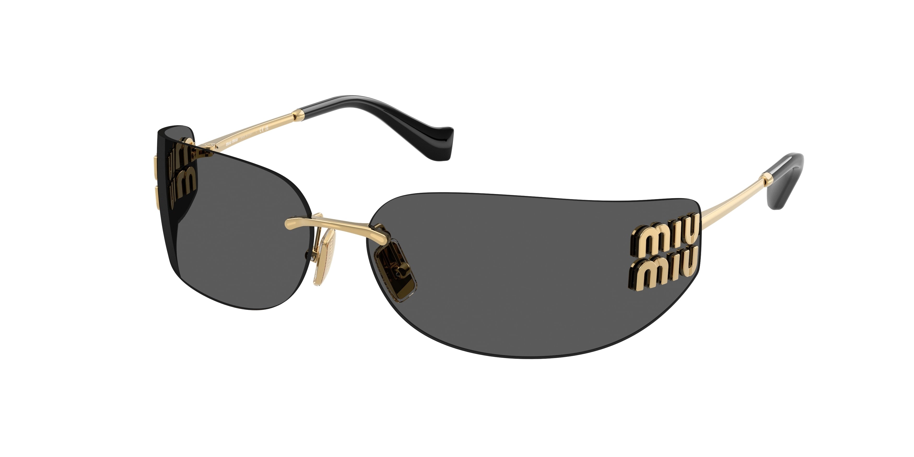 Miu Miu MUA51S Rectangle Sunglasses 5AK5S0-Gold 0-110-14 - Color Map Gold