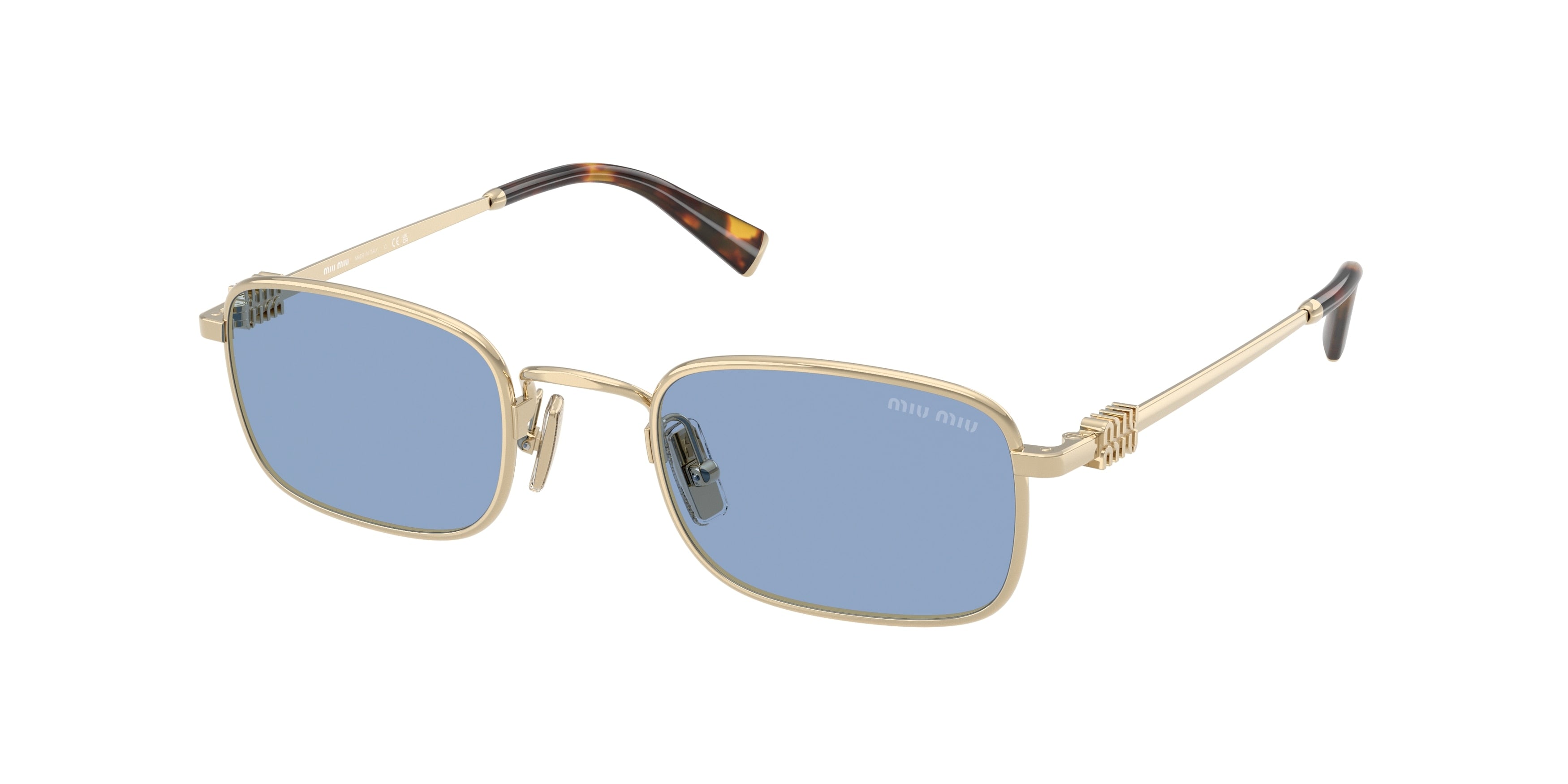 Miu Miu MUA53S Rectangle Sunglasses ZVN60O-Pale Gold 52-140-22 - Color Map Gold