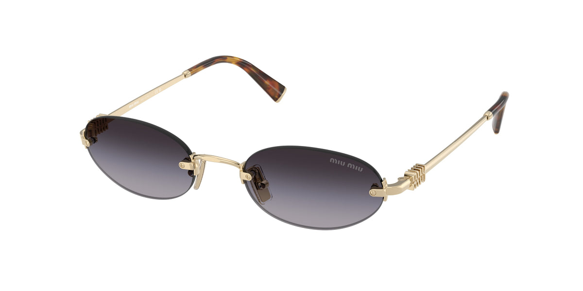Miu Miu MUA54S Oval Sunglasses ZVN5D1-Pale Gold 51-140-20 - Color Map Gold