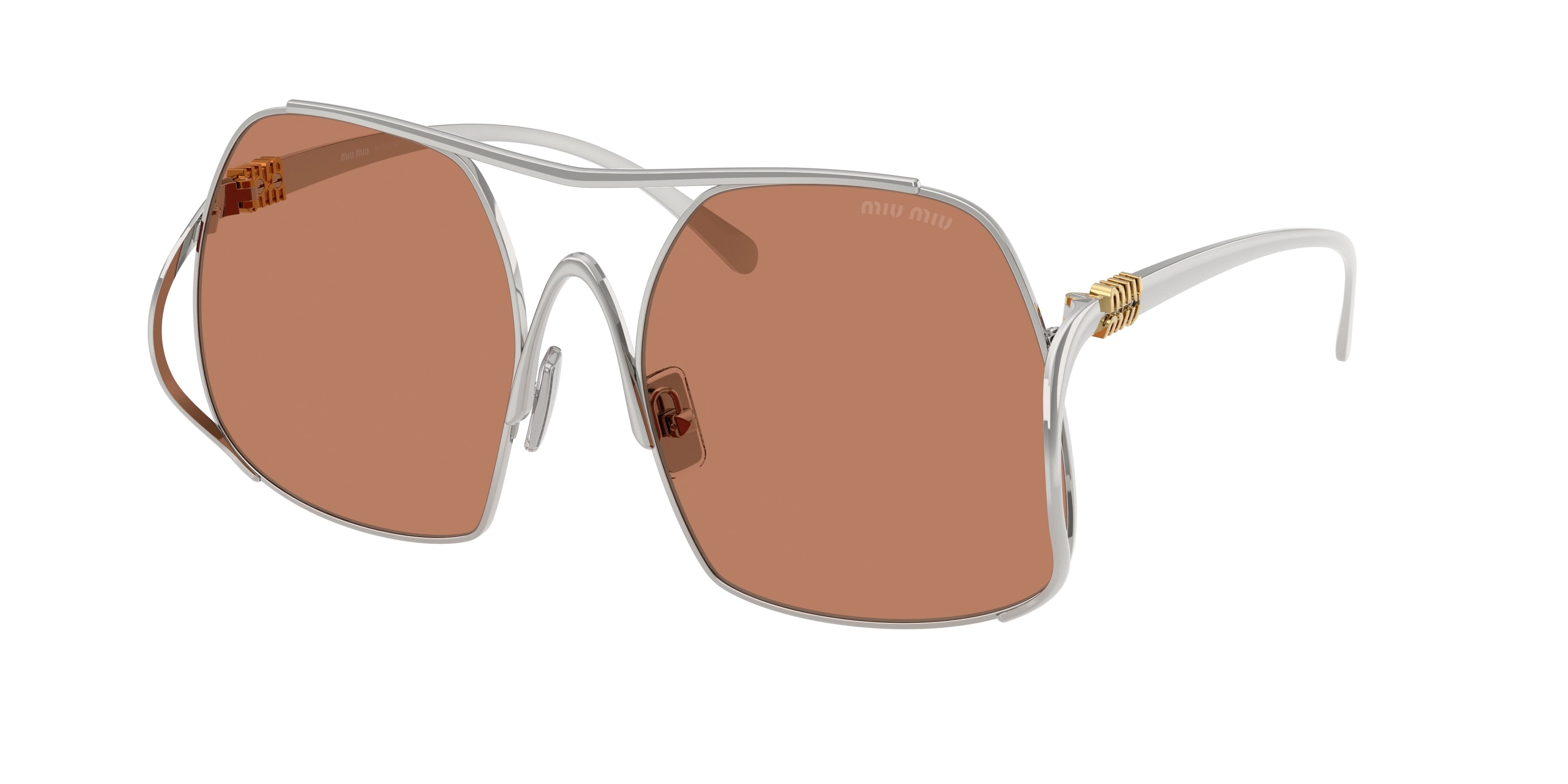 Miu Miu MUA55S Square Sunglasses 1BC90Q-Silver 58-140-18 - Color Map Silver