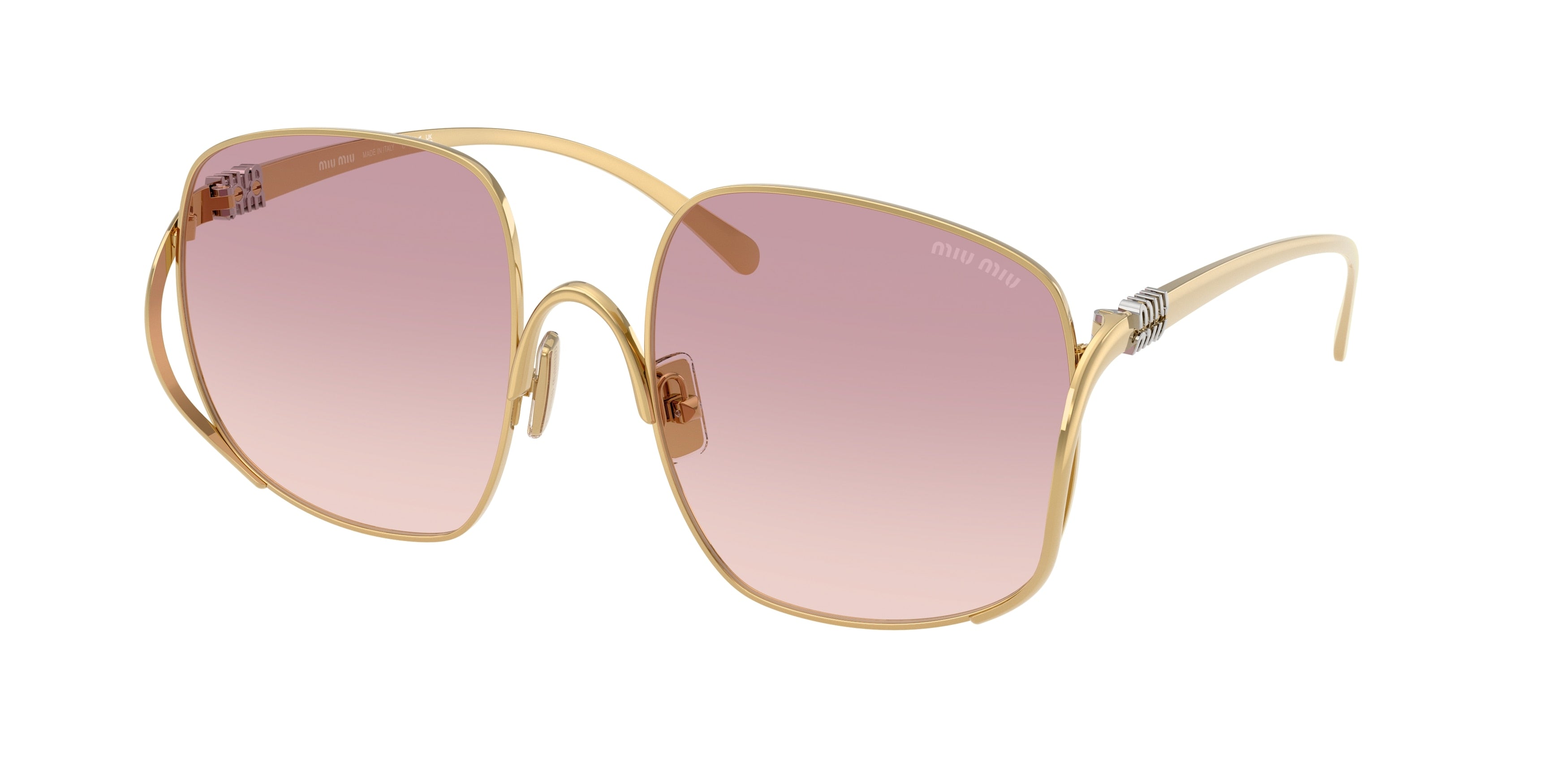 Miu Miu MUA57S Square Sunglasses 5AK40S-Gold 57-140-20 - Color Map Gold