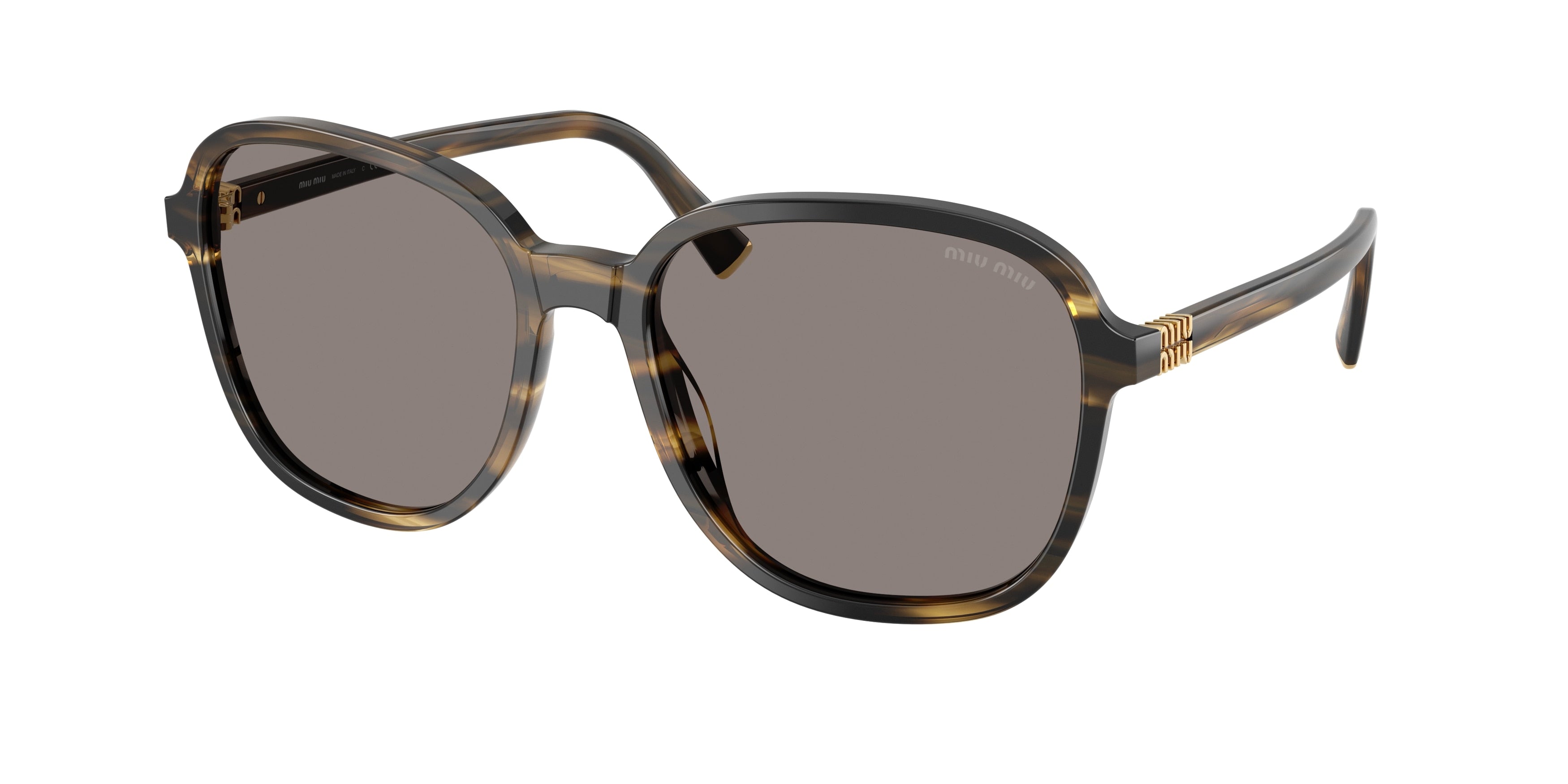Miu Miu MUB01SF Pillow Sunglasses 25E80Q-Striped Loden 58-140-18 - Color Map Green