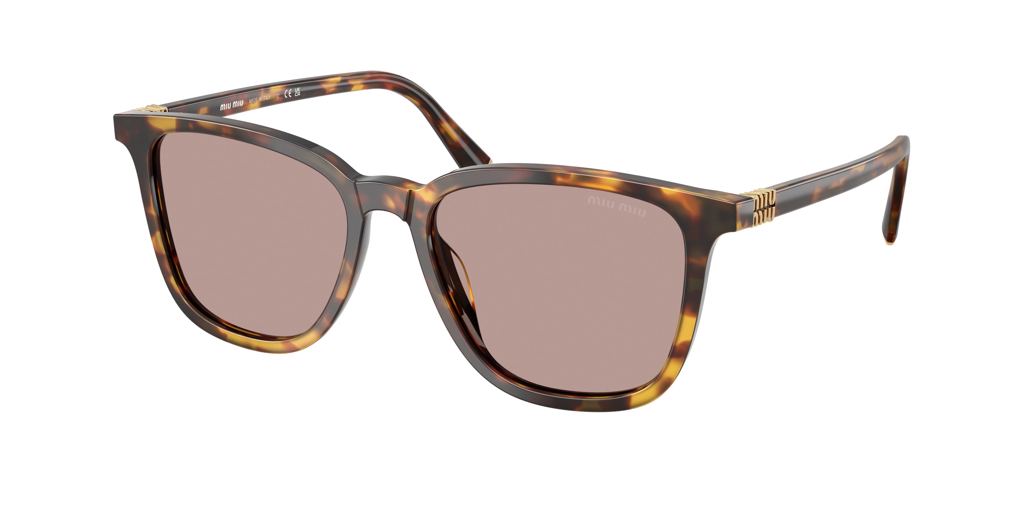 Miu Miu MUB03SF Square Sunglasses 14L20I-Honey Havana 53-140-16 - Color Map Tortoise