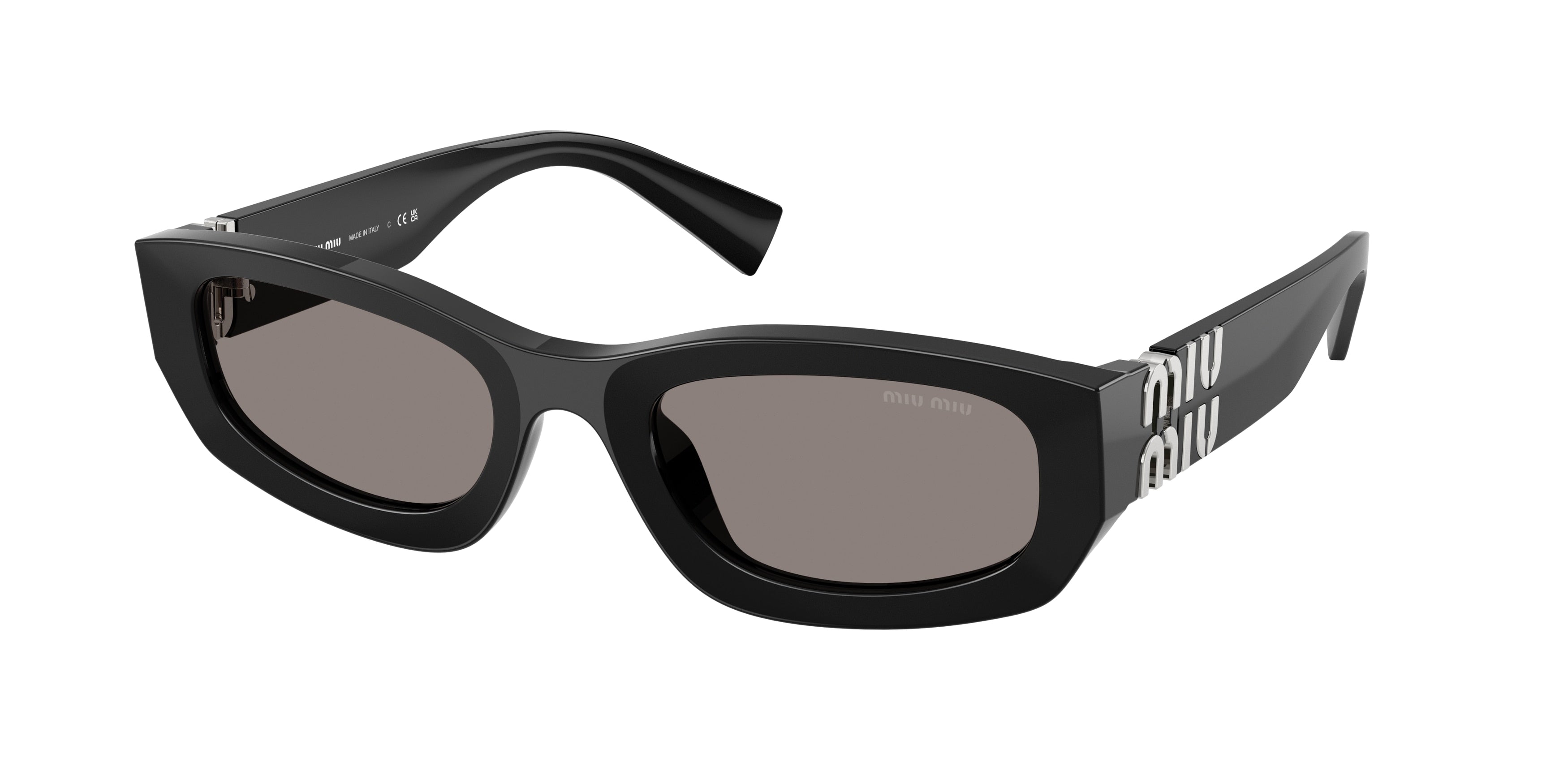 Miu Miu MUB04SF Irregular Sunglasses 16K80Q-Black 53-135-22 - Color Map Black