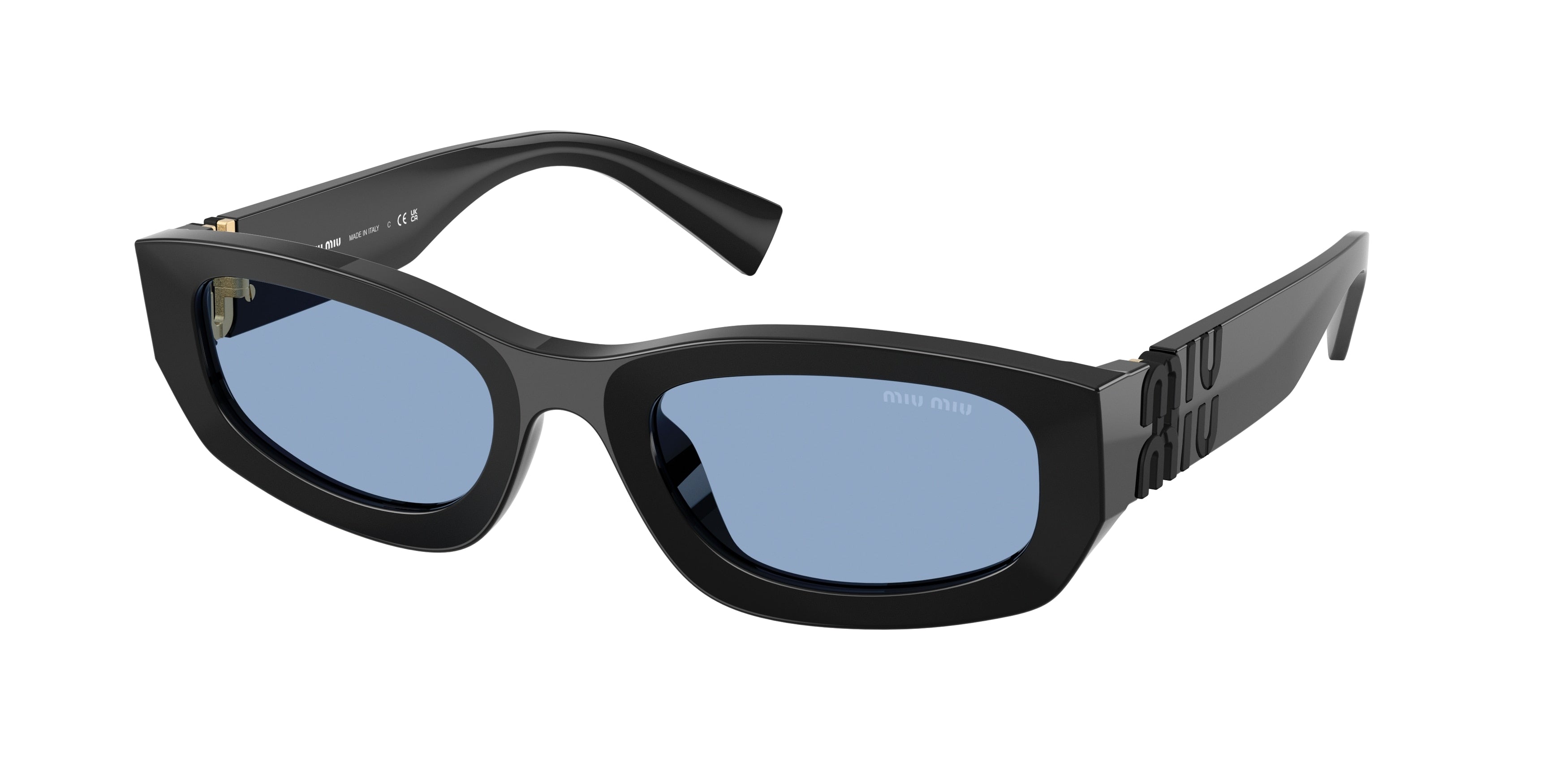 Miu Miu MUB04S Irregular Sunglasses  16K30U-Black 53-135-22 - Color Map Black