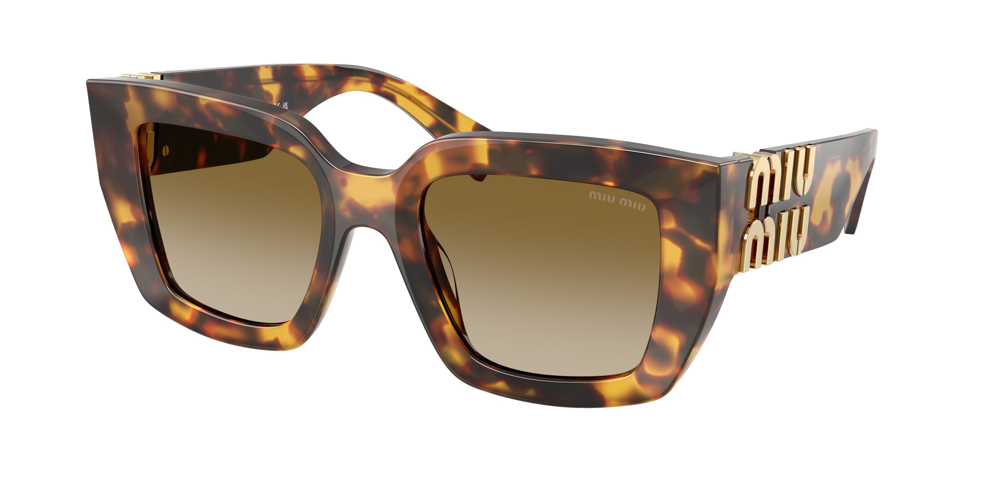 Miu Miu MUB05S Square Sunglasses 14L20U-Honey Havana 51-135-21 - Color Map Tortoise