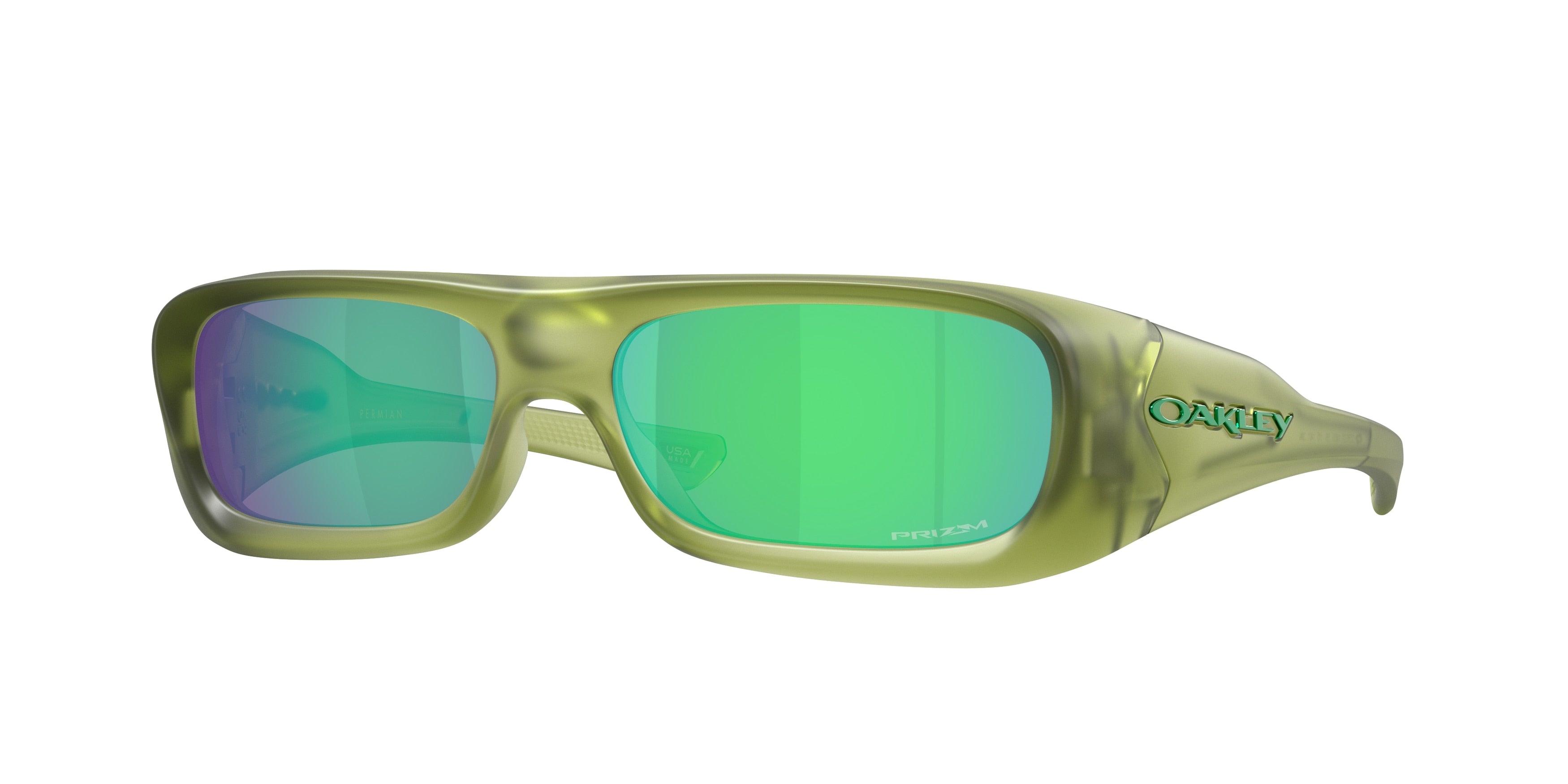 Oakley PERMIAN OO9520 Rectangle Sunglasses  952004-Matte Transparent Fern 59-140-15 - Color Map Green