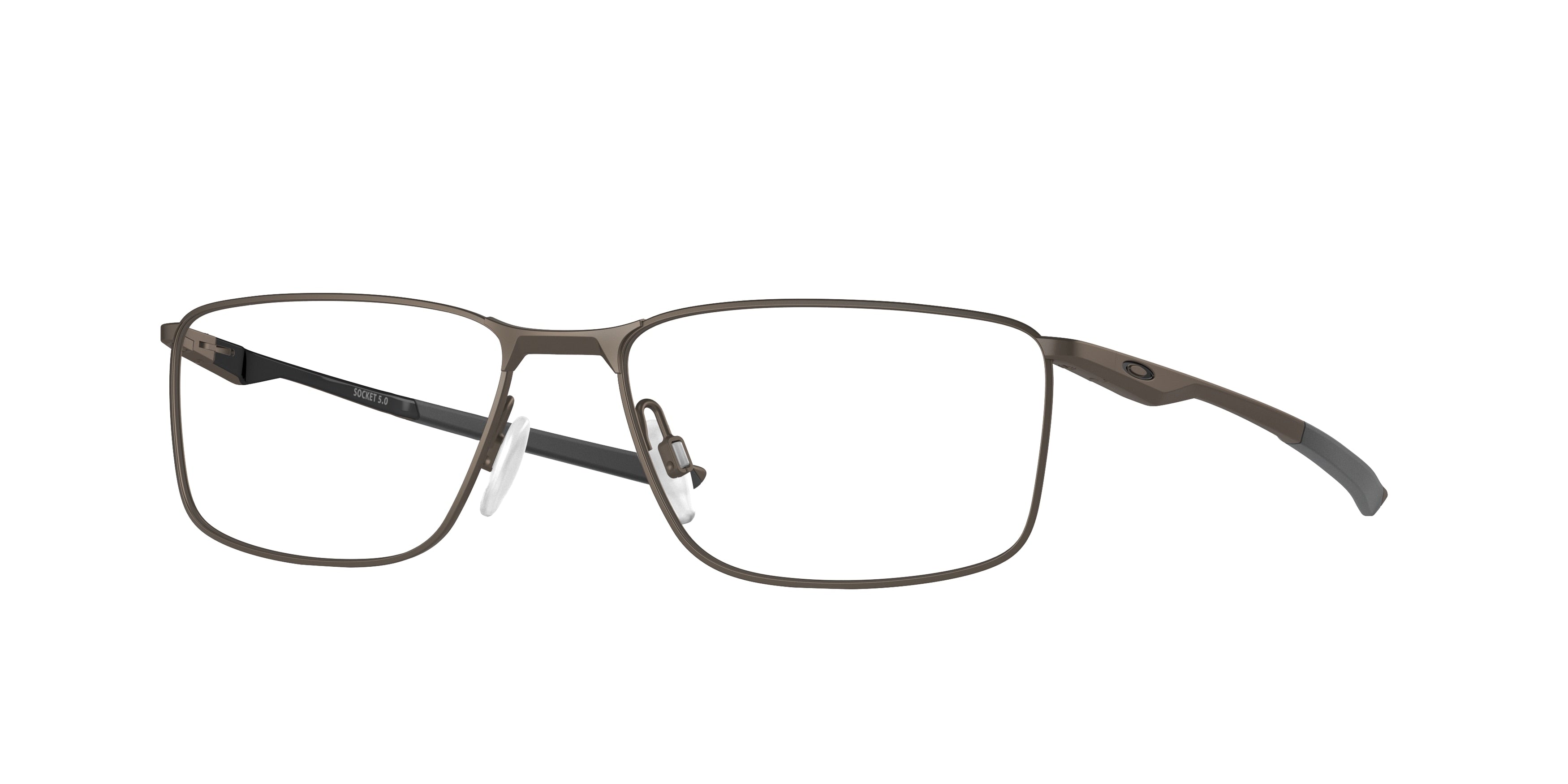 Oakley Optical SOCKET 5.0 OX3217 Rectangle Eyeglasses  321702-Satin Pewter 57-140-17 - Color Map Brown