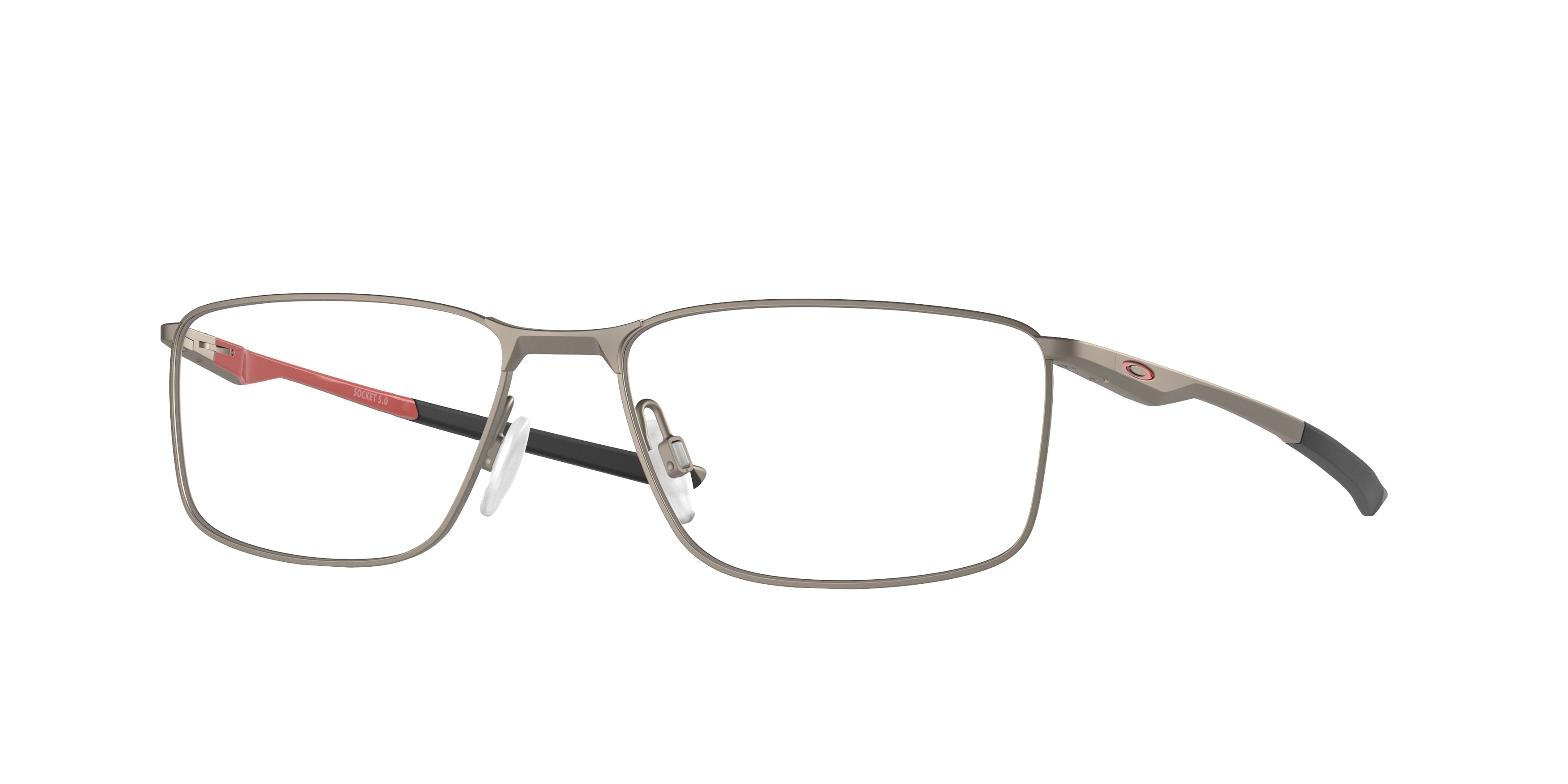 Oakley Optical SOCKET 5.0 OX3217 Rectangle Eyeglasses  321703-Satin Brushed Chrome 55-136-17 - Color Map Silver