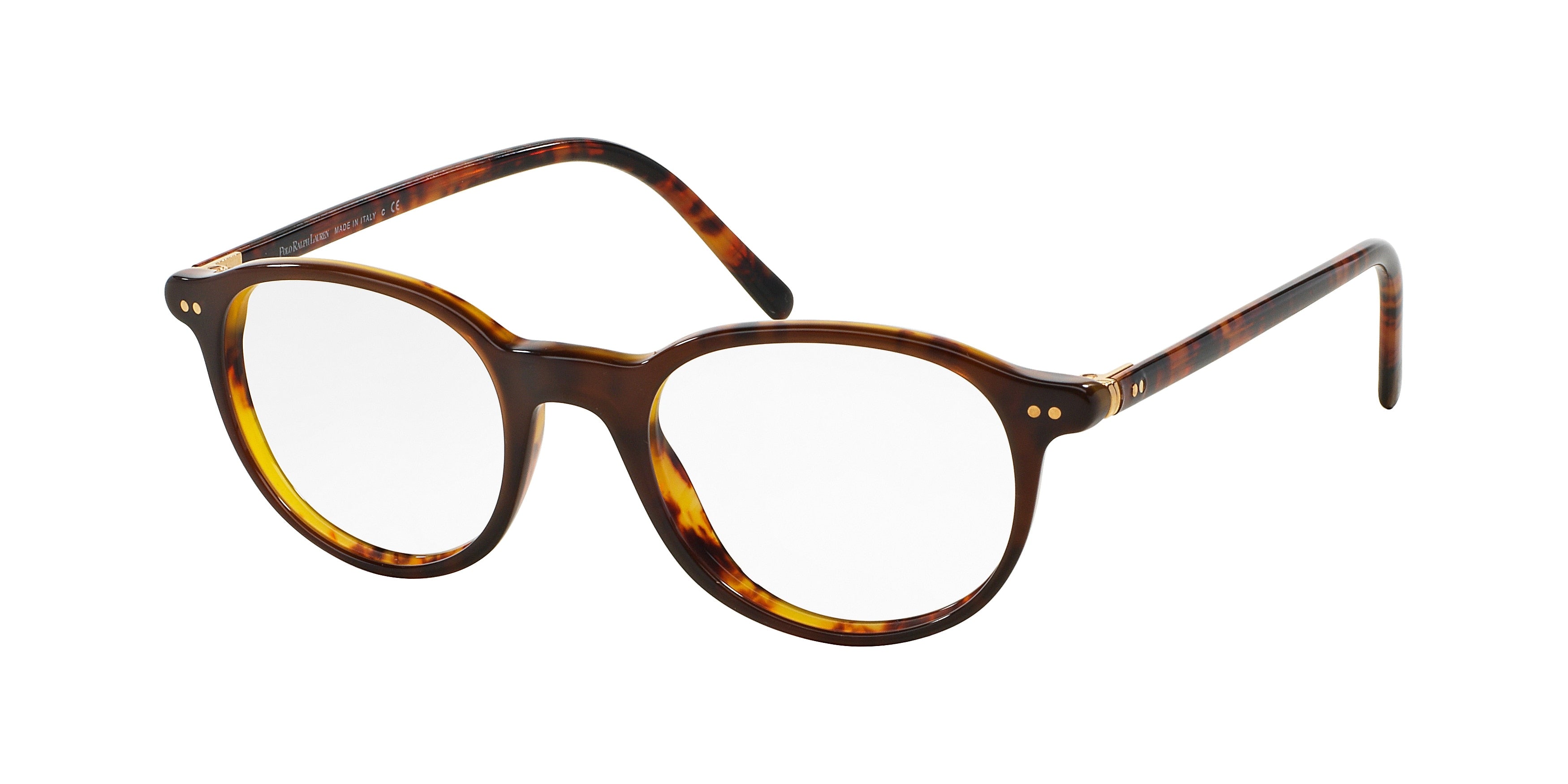 Polo PH2047 Phantos Eyeglasses 5035-Shiny Brown On Yellow Havana 48-145-20 - Color Map Brown
