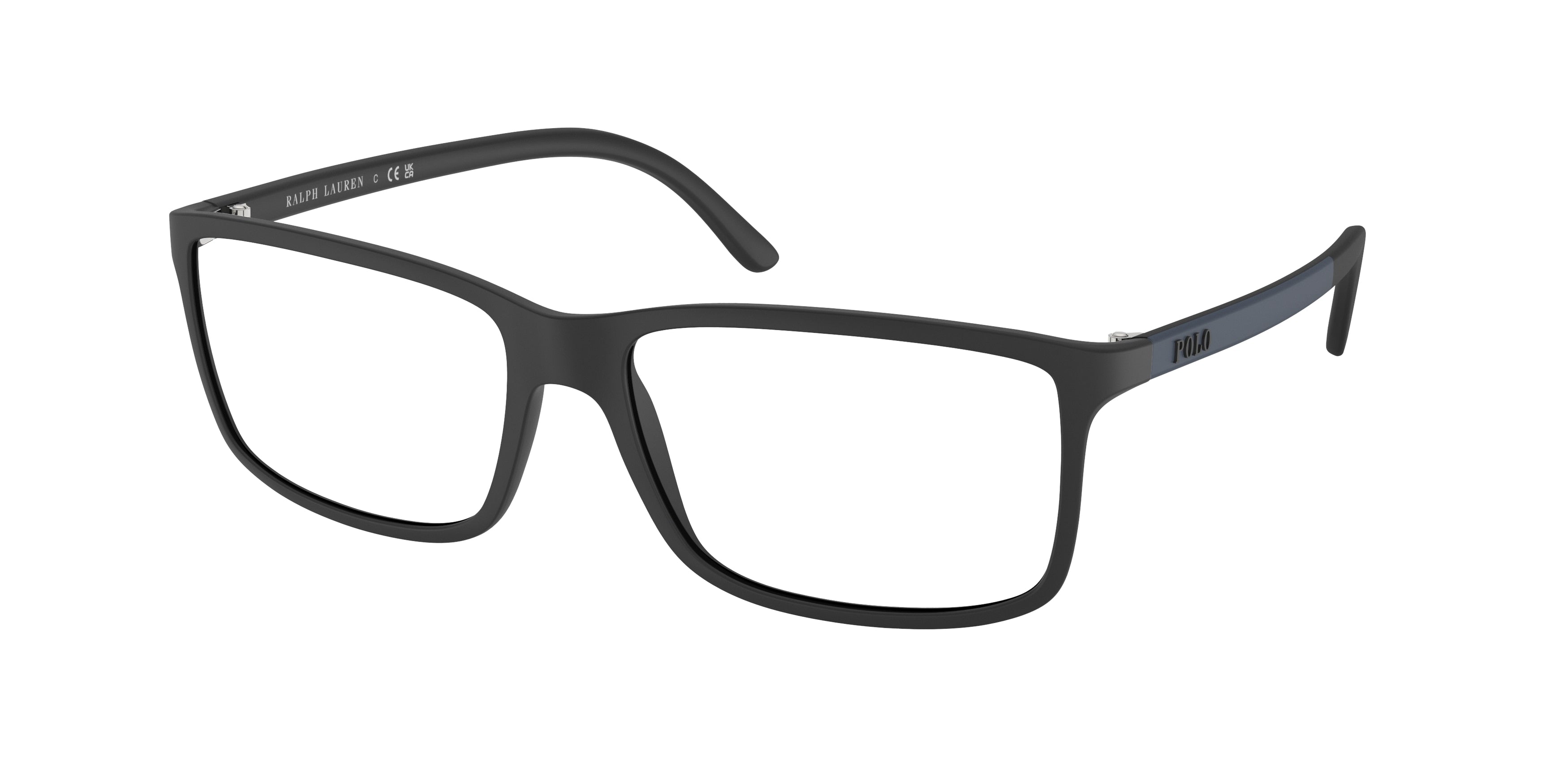 Polo PH2126 Rectangle Eyeglasses  5505-Matte Black 55-145-16 - Color Map Black