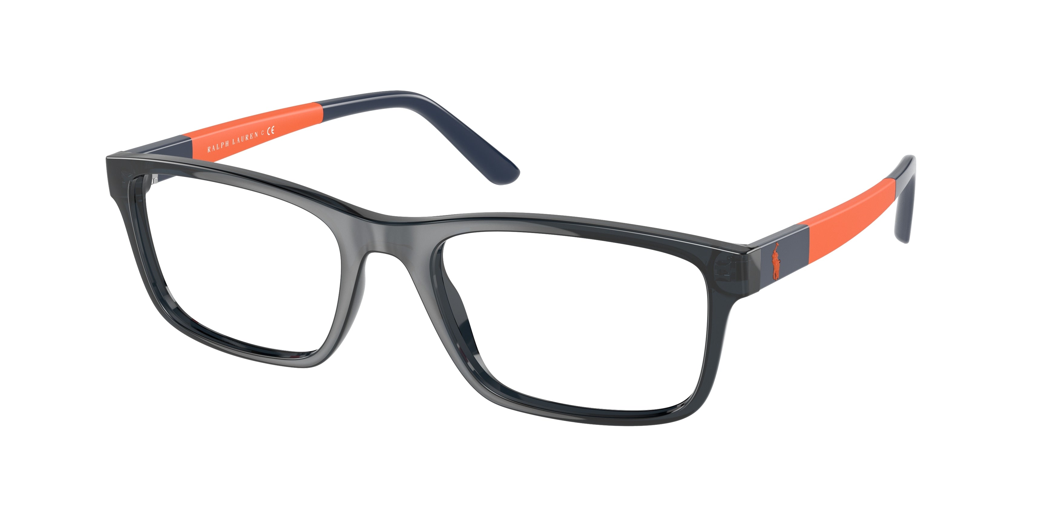 Polo PH2212 Rectangle Eyeglasses  5033-Shiny Transparent Navy Blue 55-145-19 - Color Map Blue