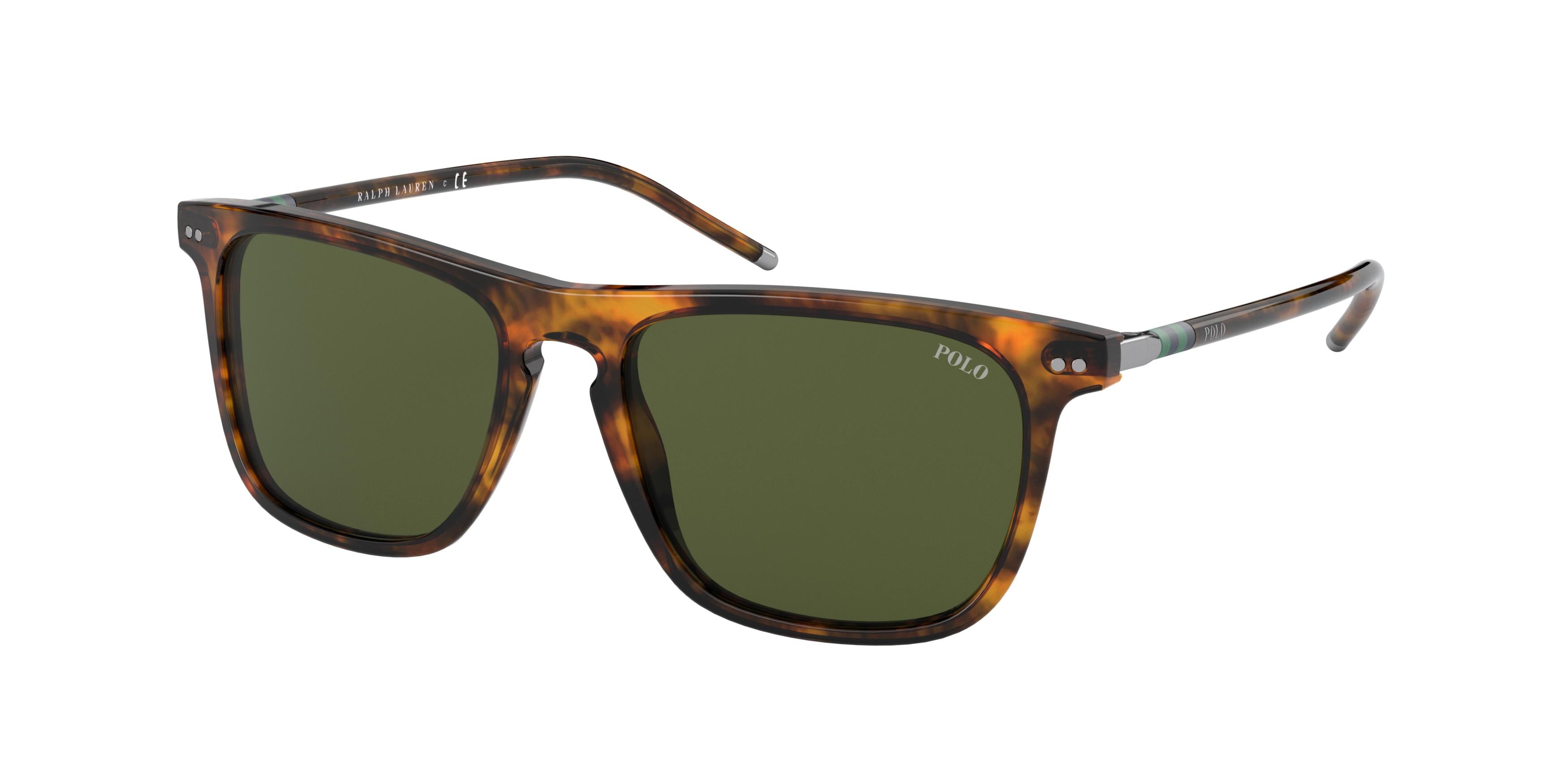 Polo PH4168 Rectangle Sunglasses  501771-Shiny Jerry Havana 53-140-17 - Color Map Tortoise