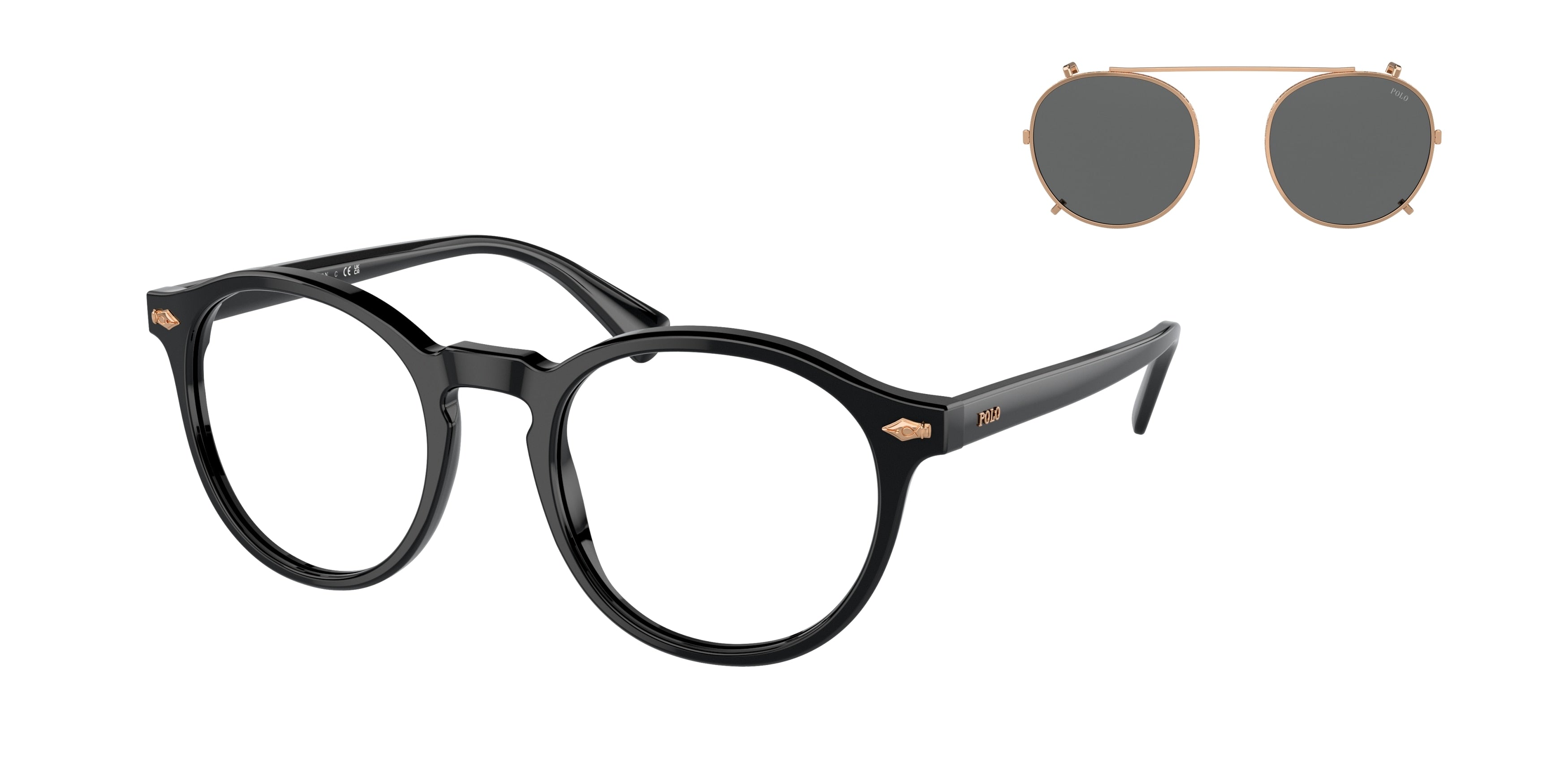 Polo PH4218 Round Sunglasses  500187-Shiny Black 51-145-21 - Color Map Black