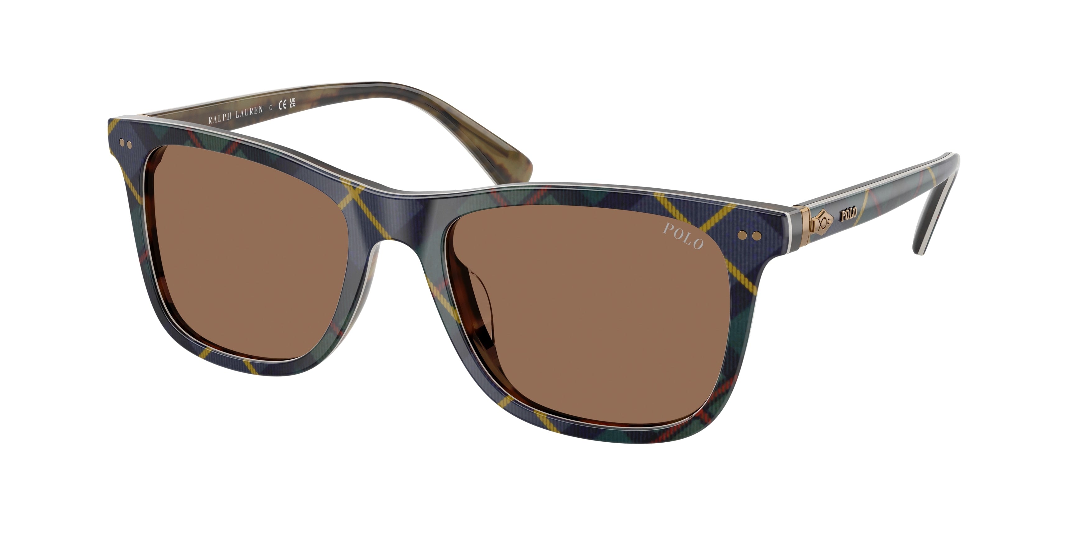 Polo PH4220U Square Sunglasses 562573-Shiny Tartan Dress Gordon 55-145-19 - Color Map Multicolor