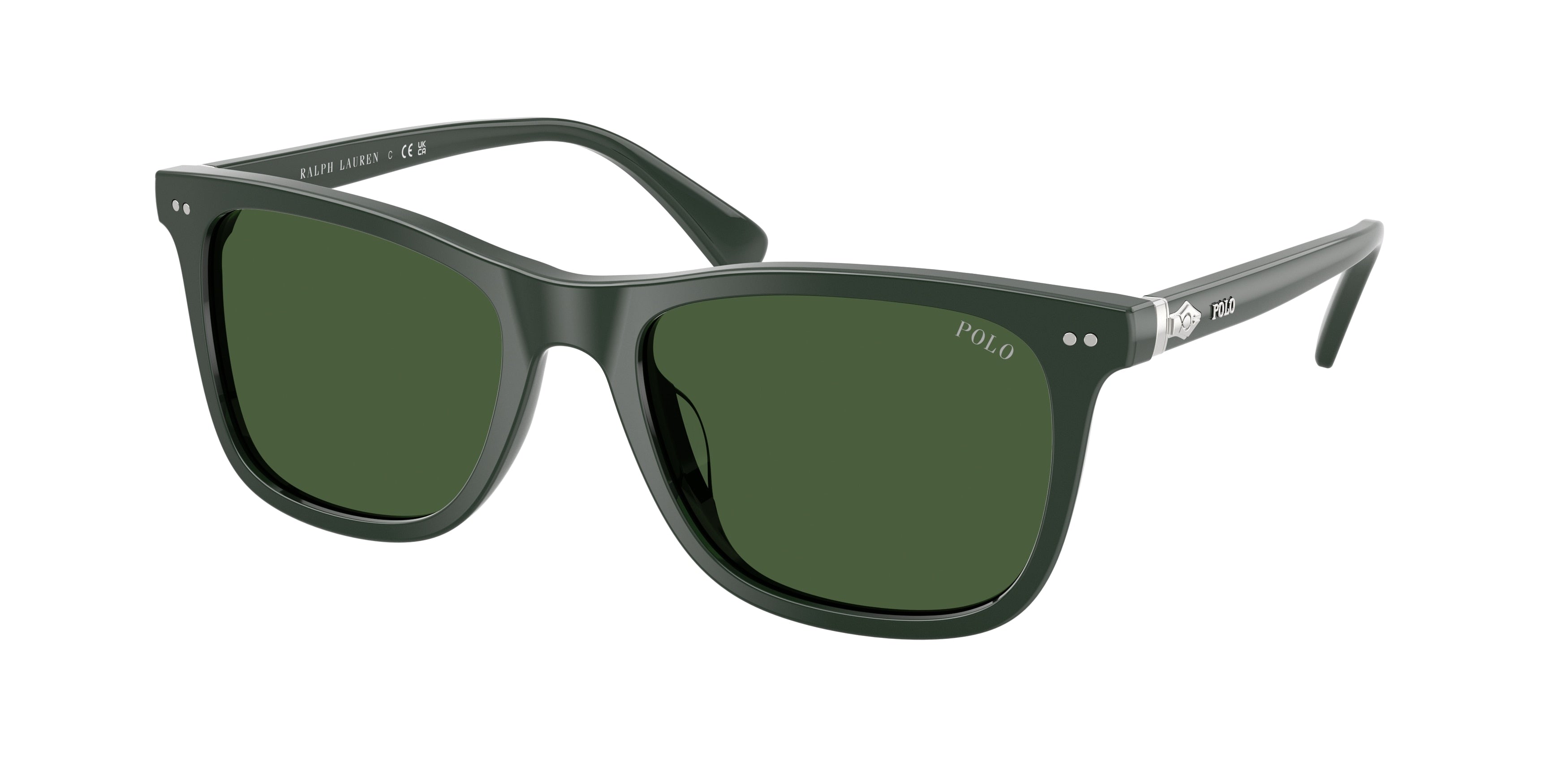 Polo PH4220U Square Sunglasses 614071-Shiny Dark Green 55-145-19 - Color Map Green