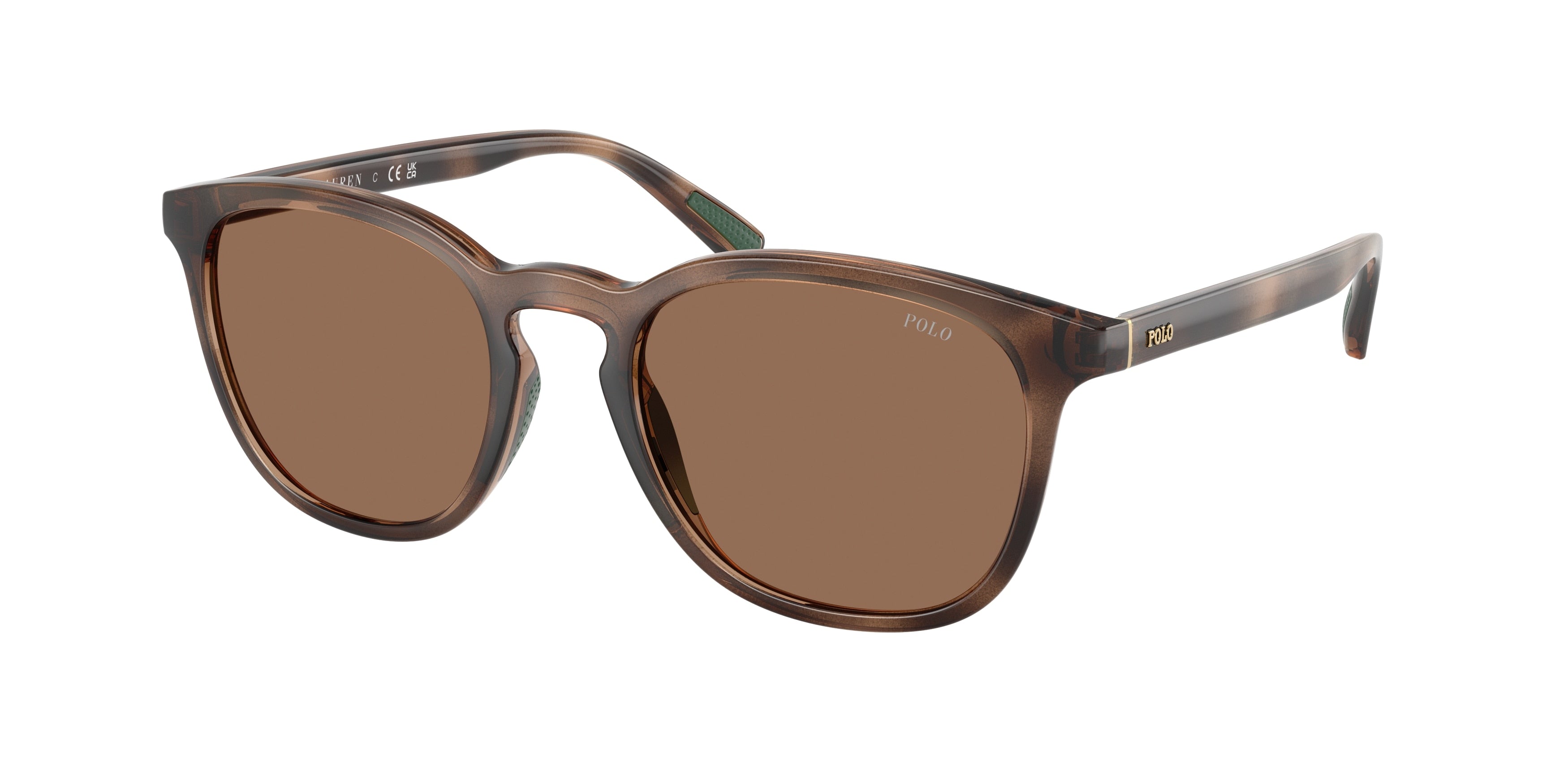 Polo PH4222U Round Sunglasses 597473-Shiny Dark Havana 52-145-20 - Color Map Tortoise