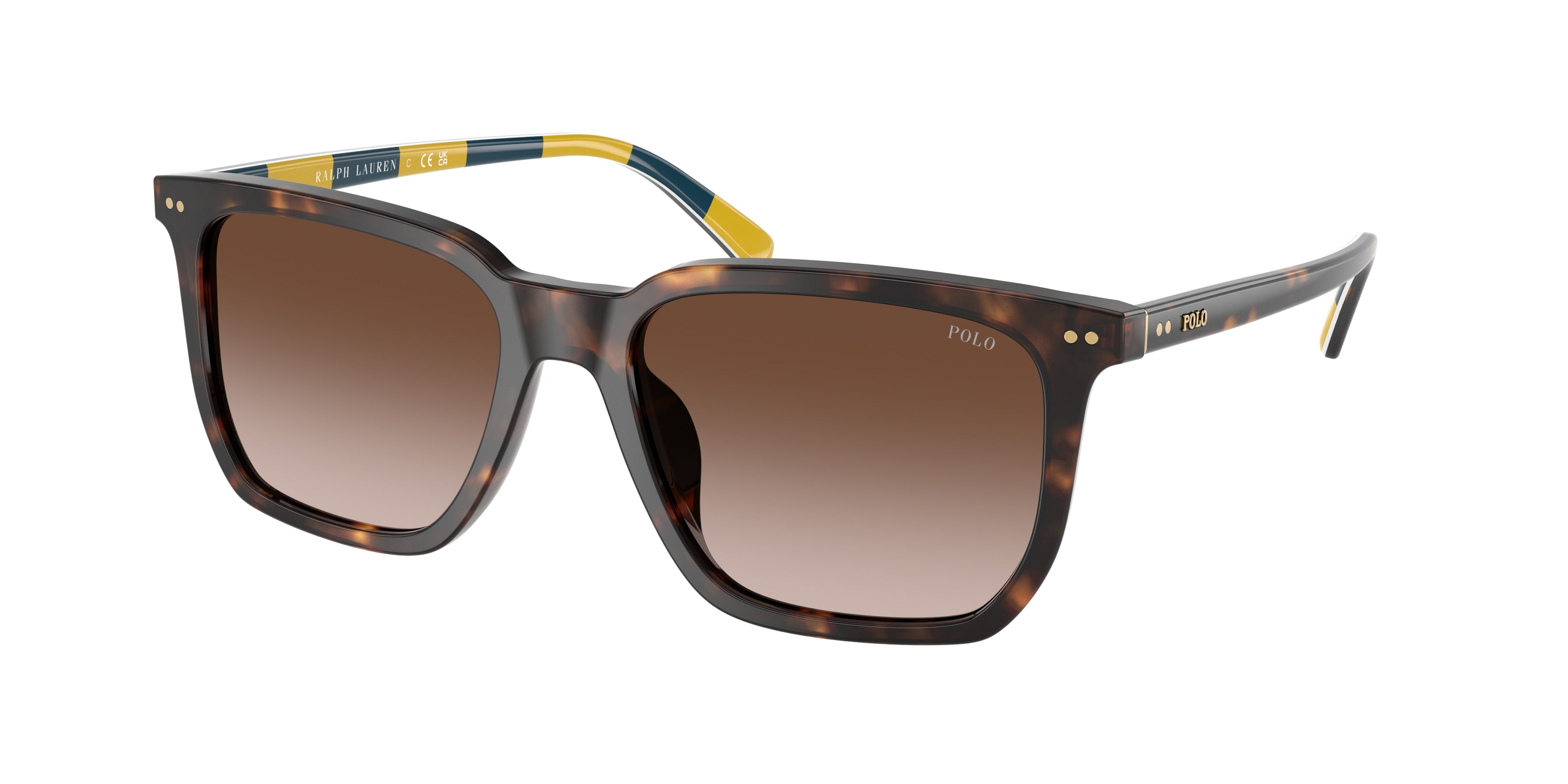 Polo PH4224U Rectangle Sunglasses 500313-Shiny Dark Havana 55-145-18 - Color Map Tortoise