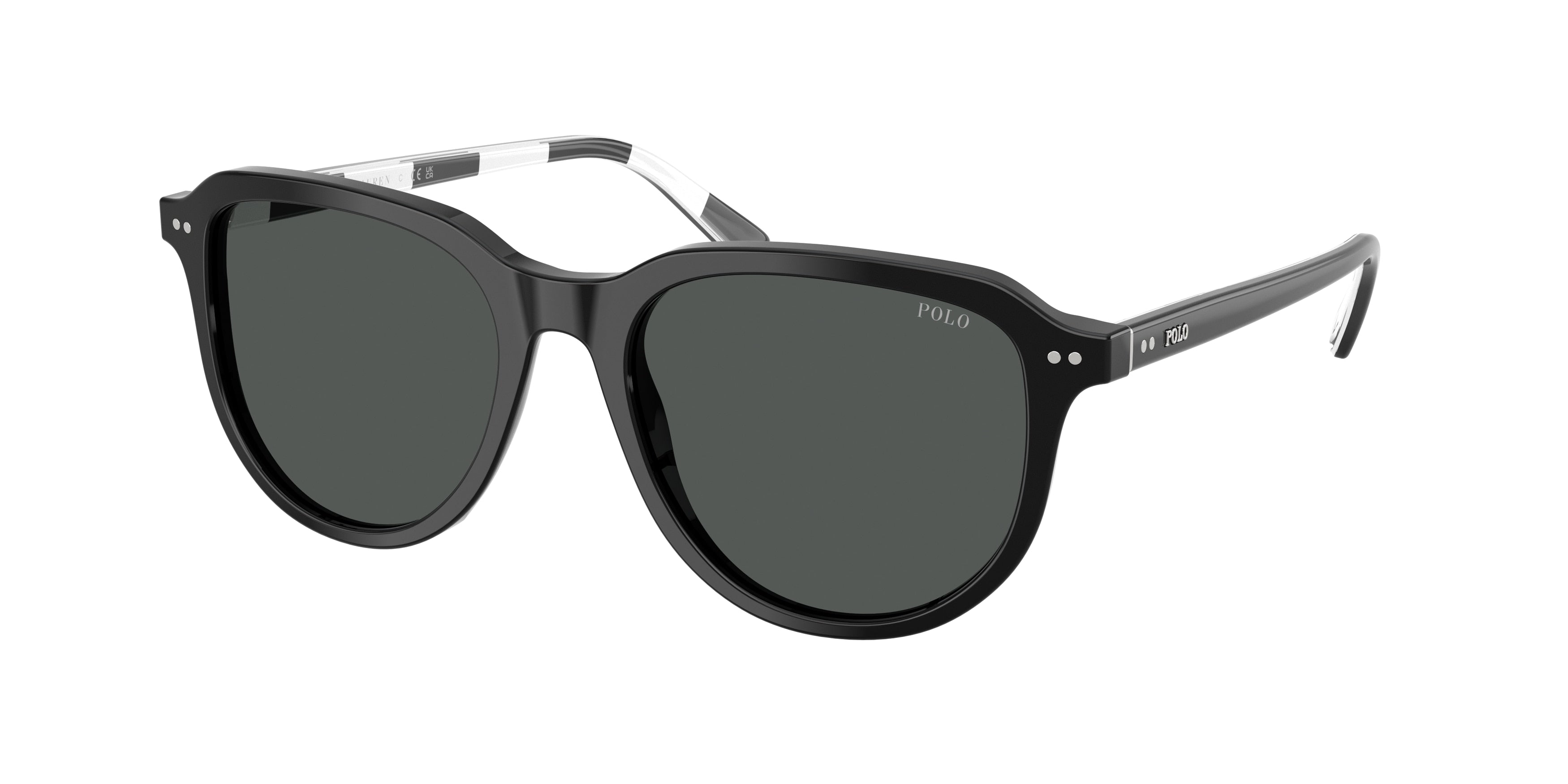 Polo PH4225F Pilot Sunglasses  500187-Shiny Black 53-145-18 - Color Map Black