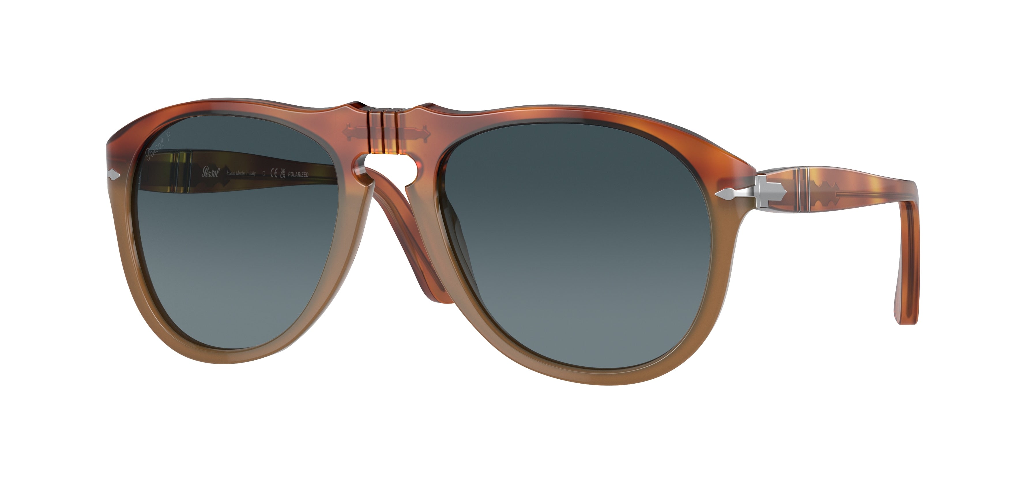 Persol PO0649 Pilot Sunglasses 1025S3-Resina E Sale 54-140-20 - Color Map Brown