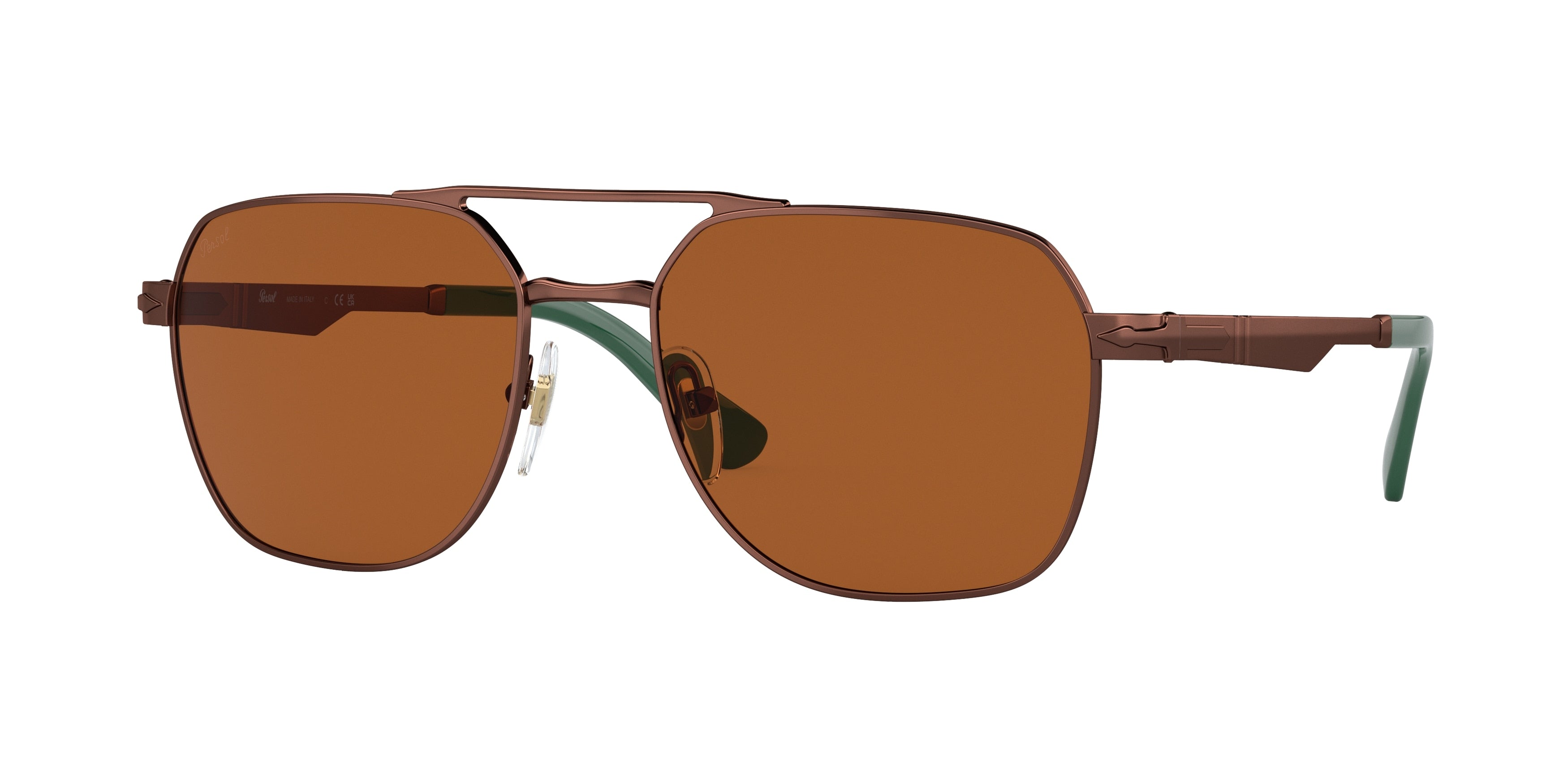 Persol PO1004S Square Sunglasses 112453-Shiny Brown 55-145-18 - Color Map Brown