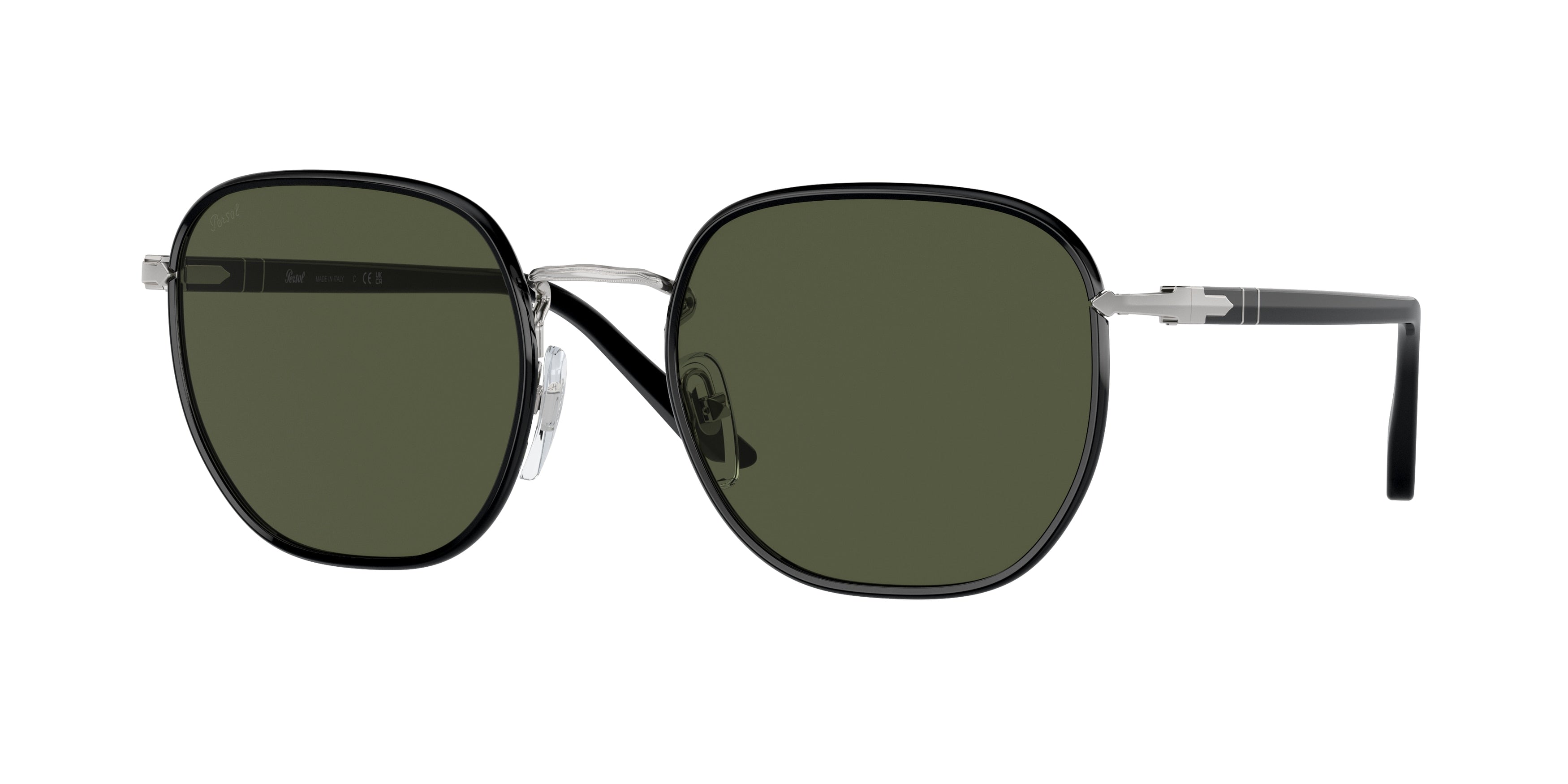 Persol PO1015SJ Irregular Sunglasses 112531-Silver / Black 54-145-20 - Color Map Silver