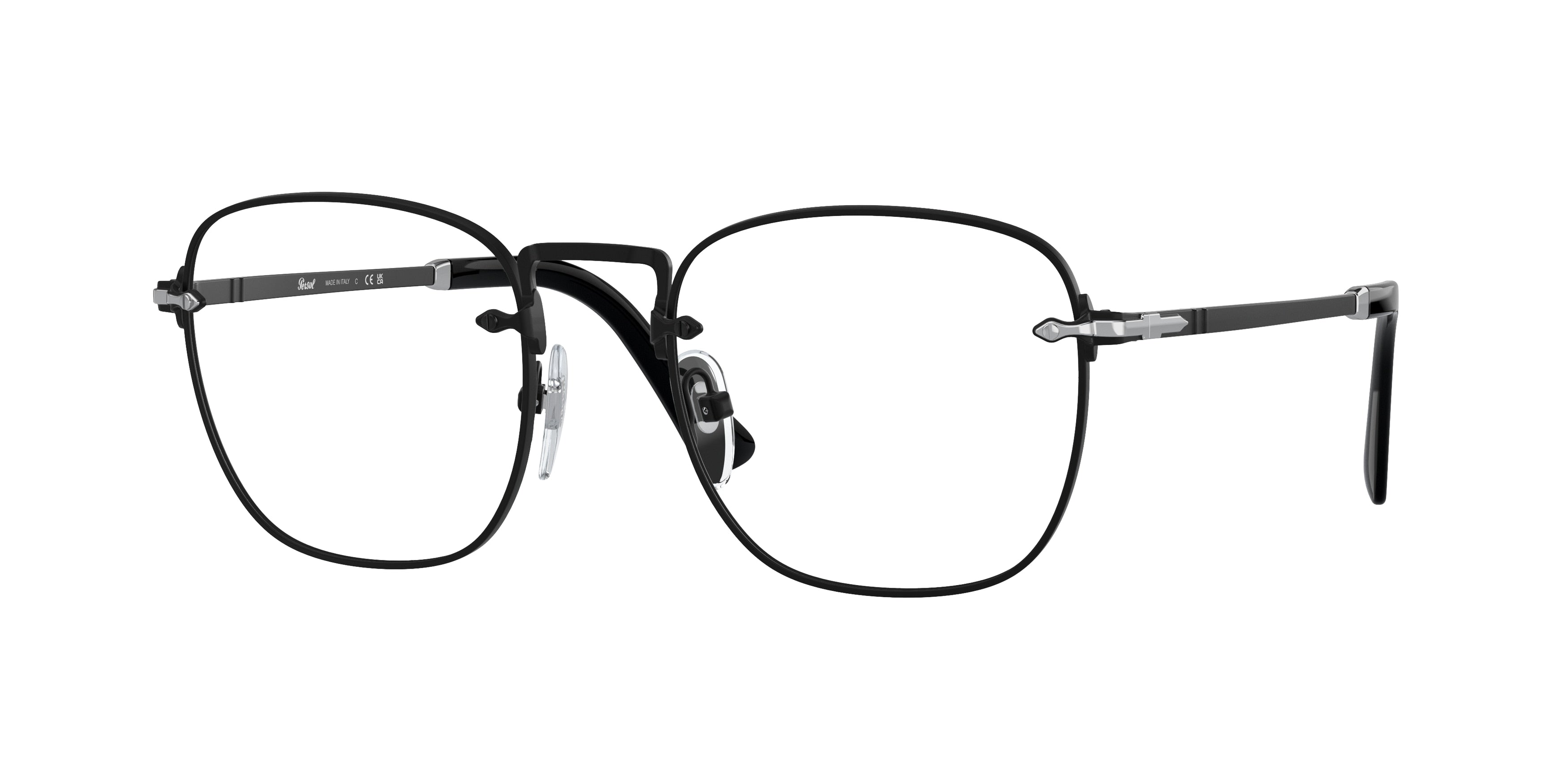 Persol PO2490V Square Eyeglasses 1078-Black 52-145-20 - Color Map Black