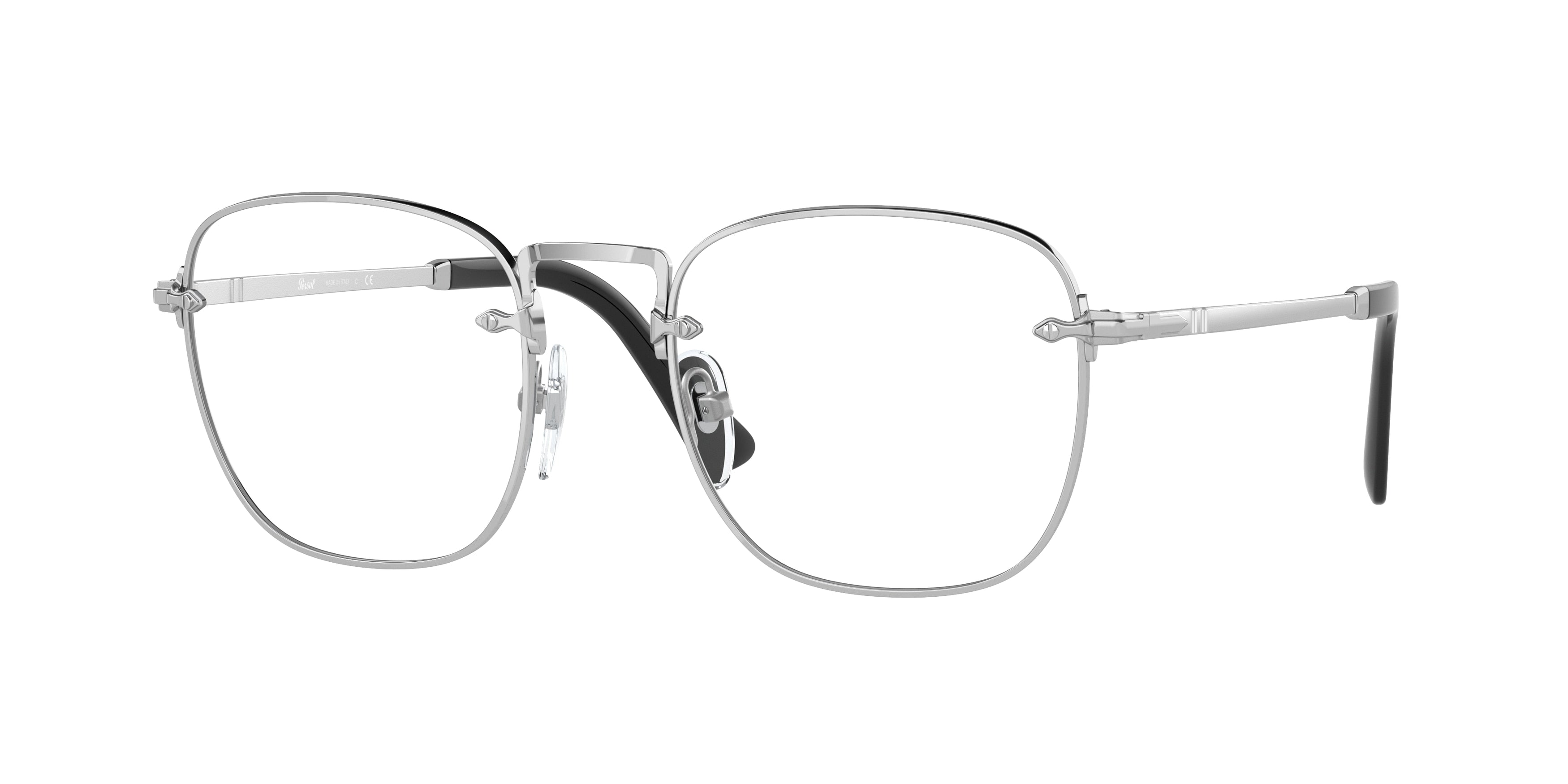 Persol PO2490V Square Eyeglasses 518-Silver 52-145-20 - Color Map Silver