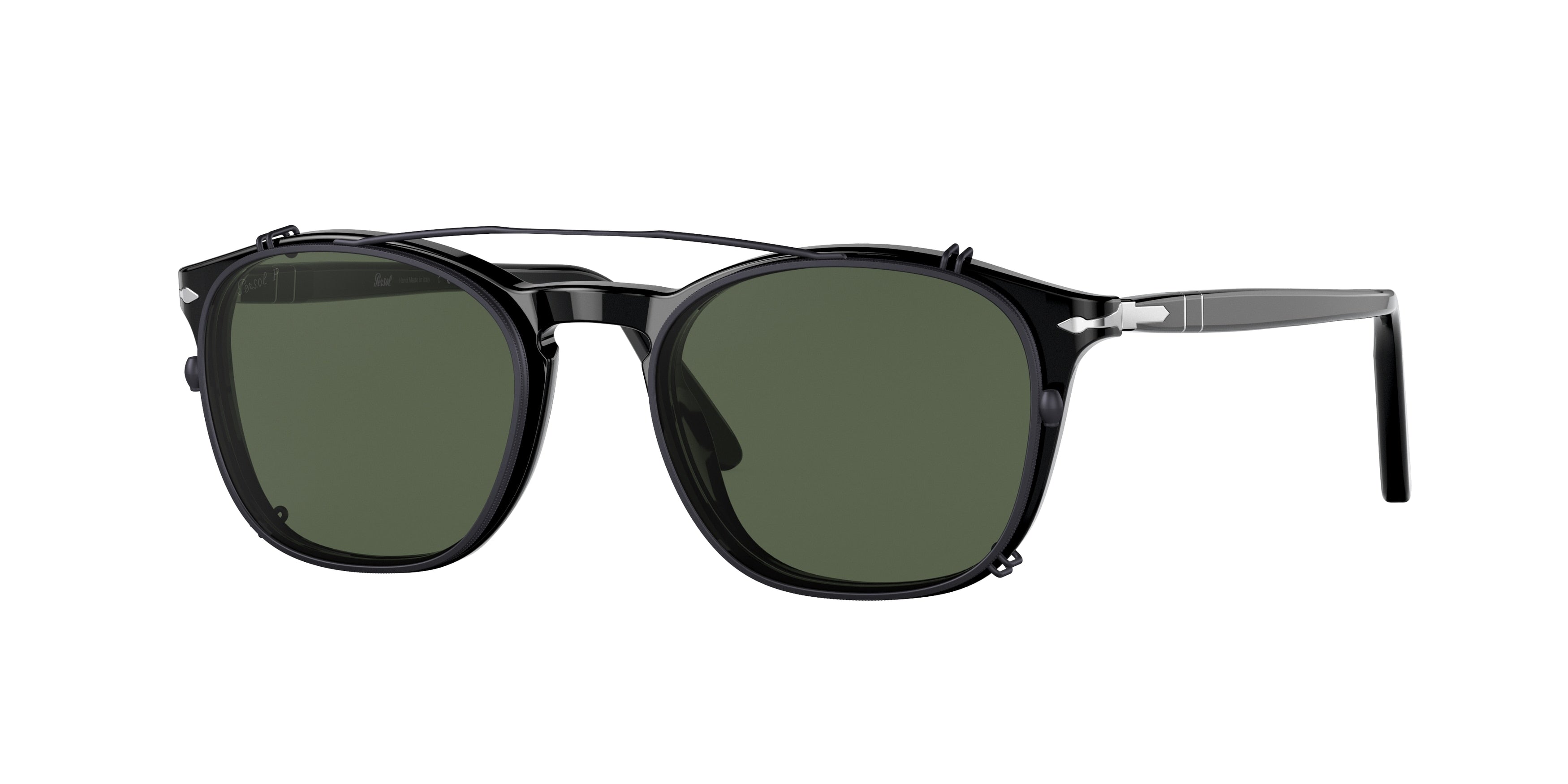 Persol PO3007C Square Clip-On 935/9A-Gunmetal 52-0-19 - Color Map Polar Green