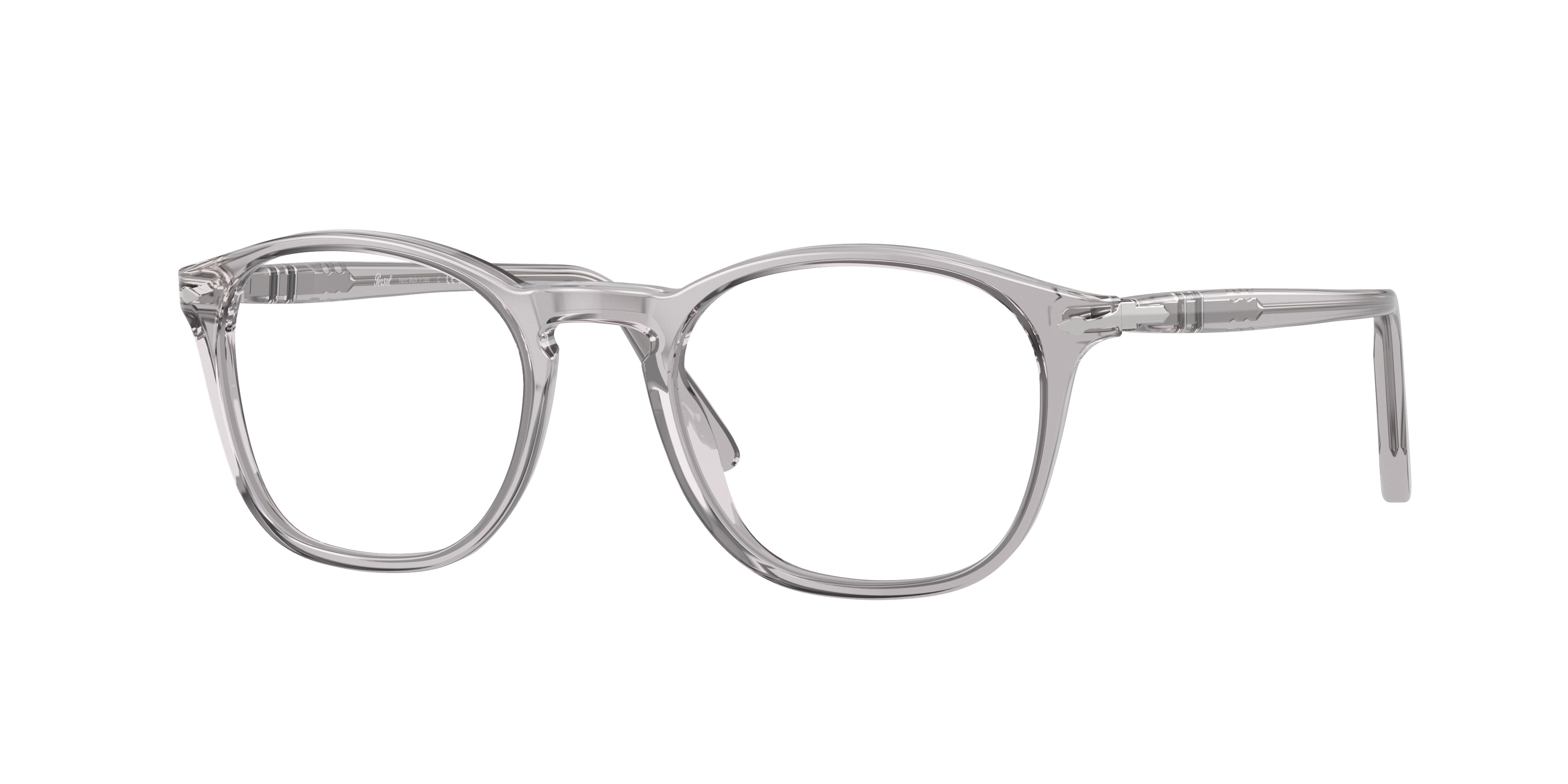 Persol PO3007V Square Eyeglasses 309-Transparent Grey 52-145-19 - Color Map Grey