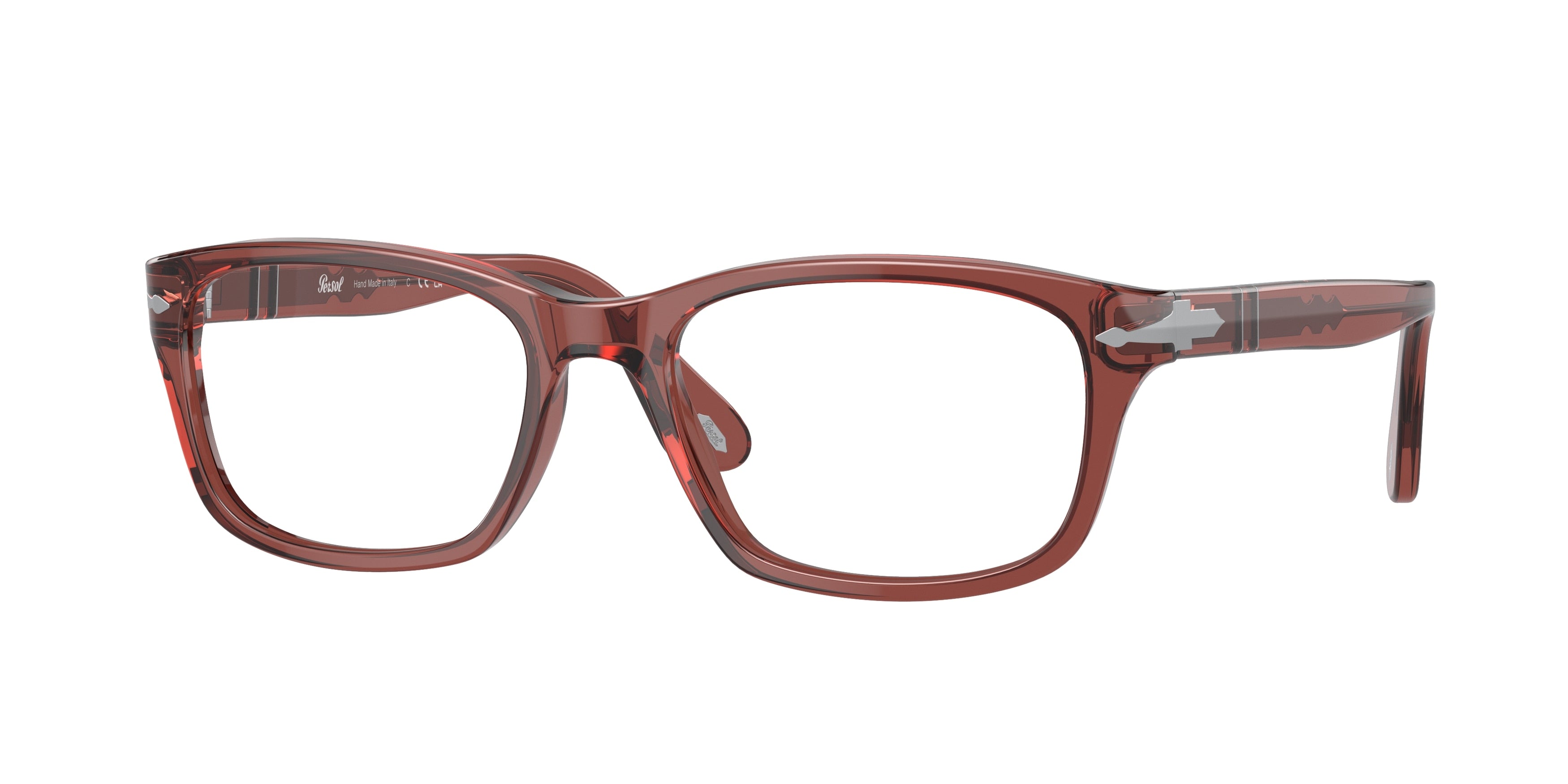 Persol PO3012V Square Eyeglasses 1104-Red 54-145-18 - Color Map Red