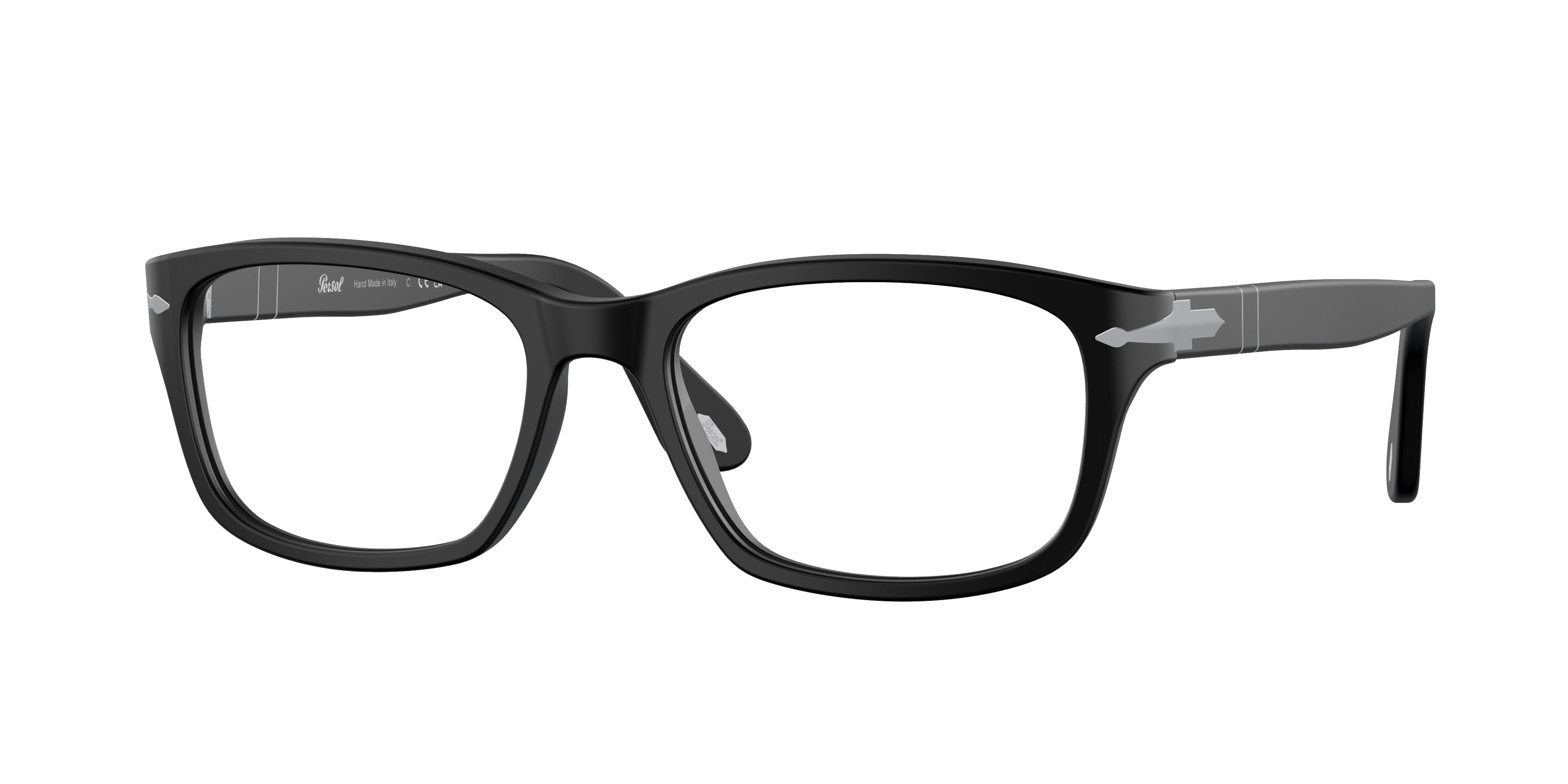 Persol PO3012V Square Eyeglasses 900-Matte Black 54-145-18 - Color Map Black
