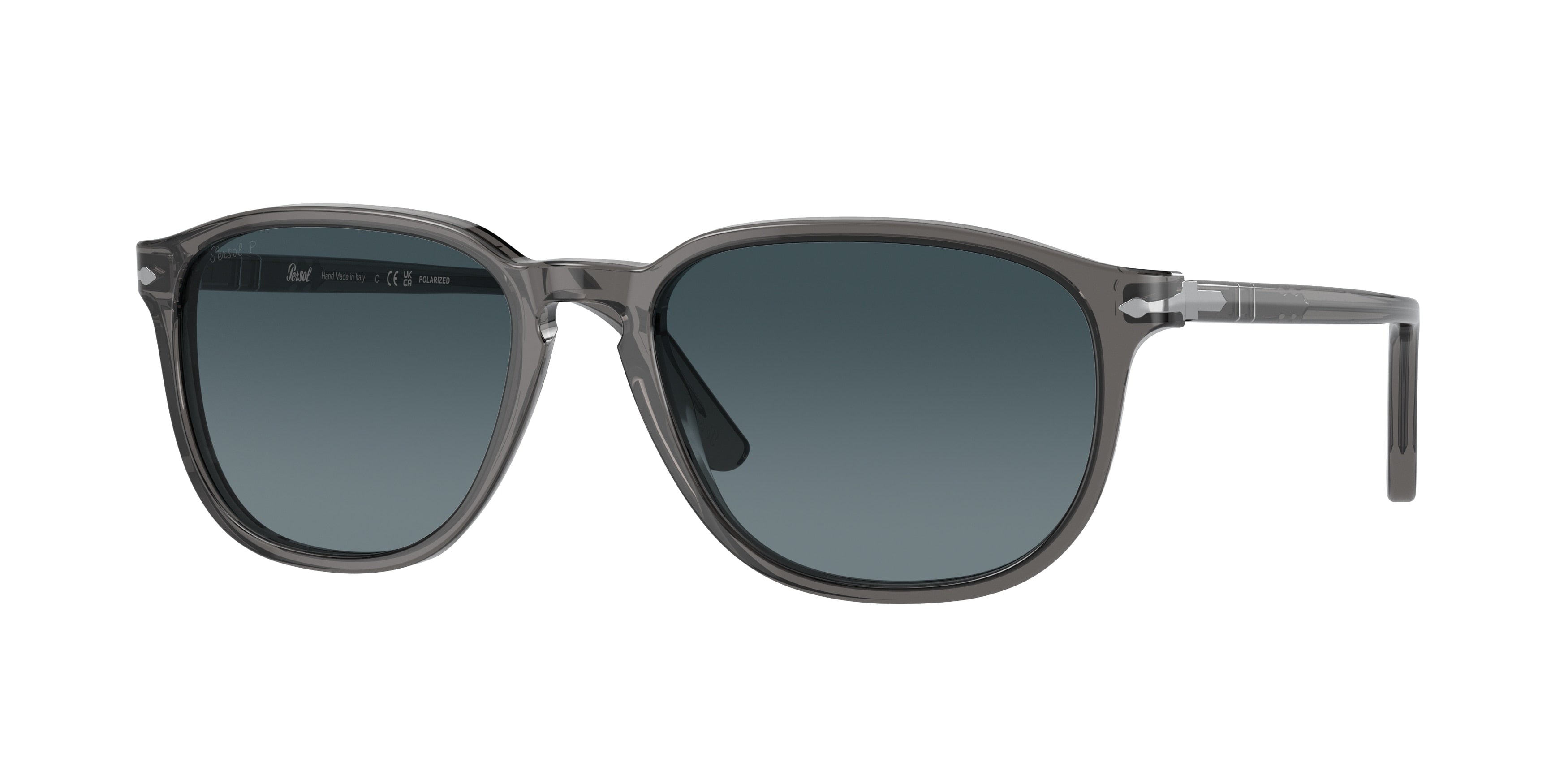Persol PO3019S Square Sunglasses 1196S3-Transparent Grey 55-145-18 - Color Map Grey