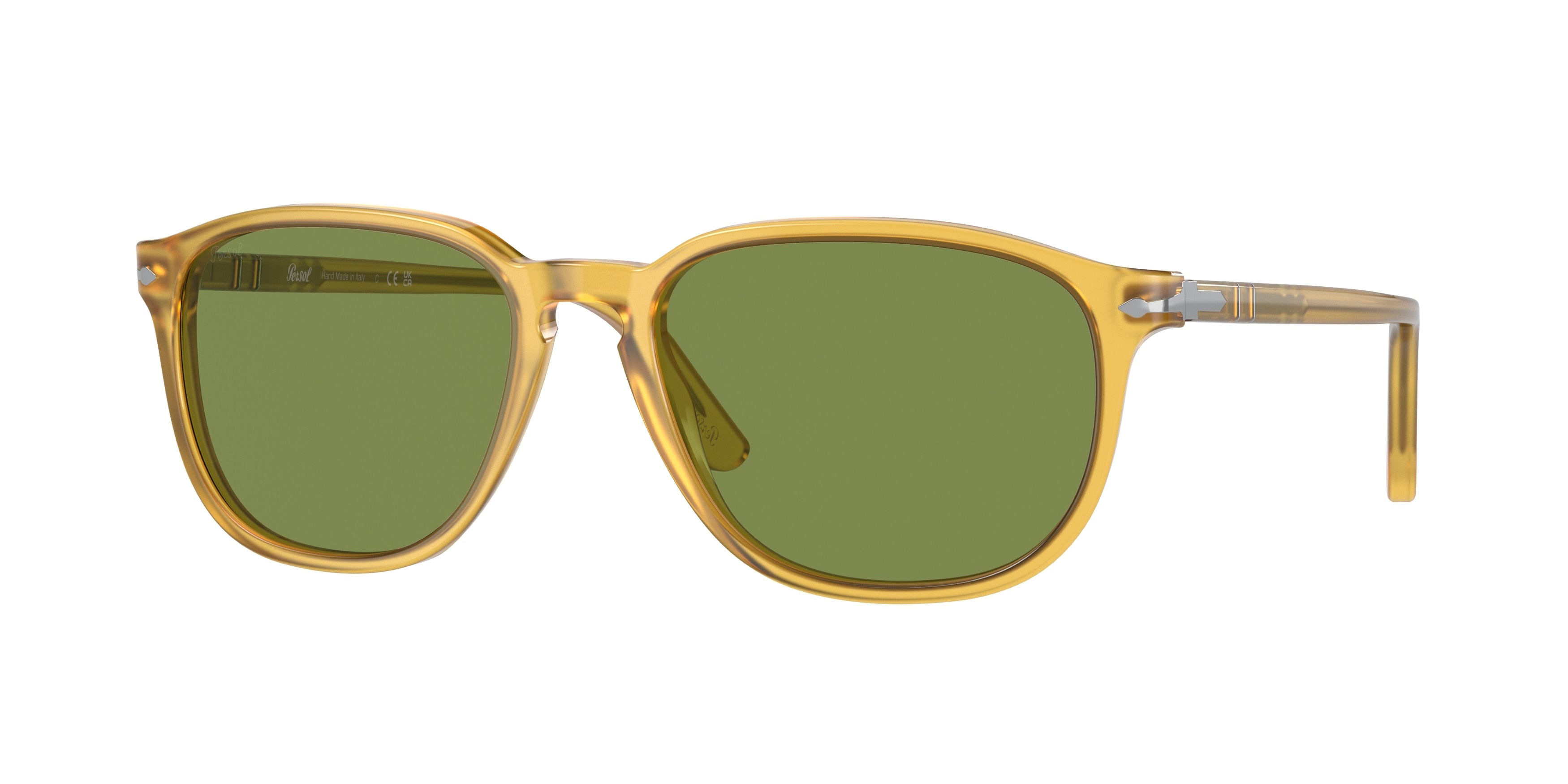 Persol PO3019S Square Sunglasses 204/4E-Miele 55-145-18 - Color Map Yellow