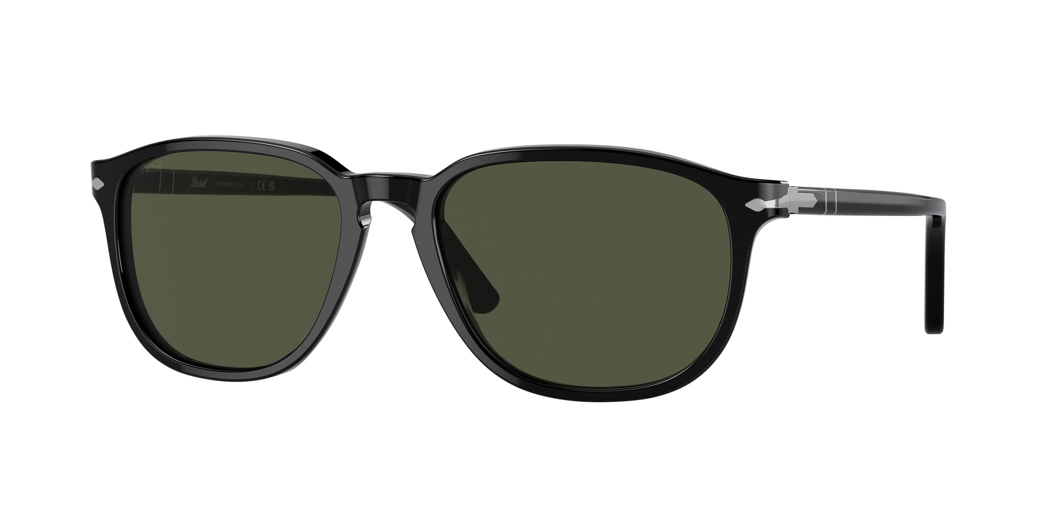 Persol PO3019S Square Sunglasses 95/31-Black 55-145-18 - Color Map Black