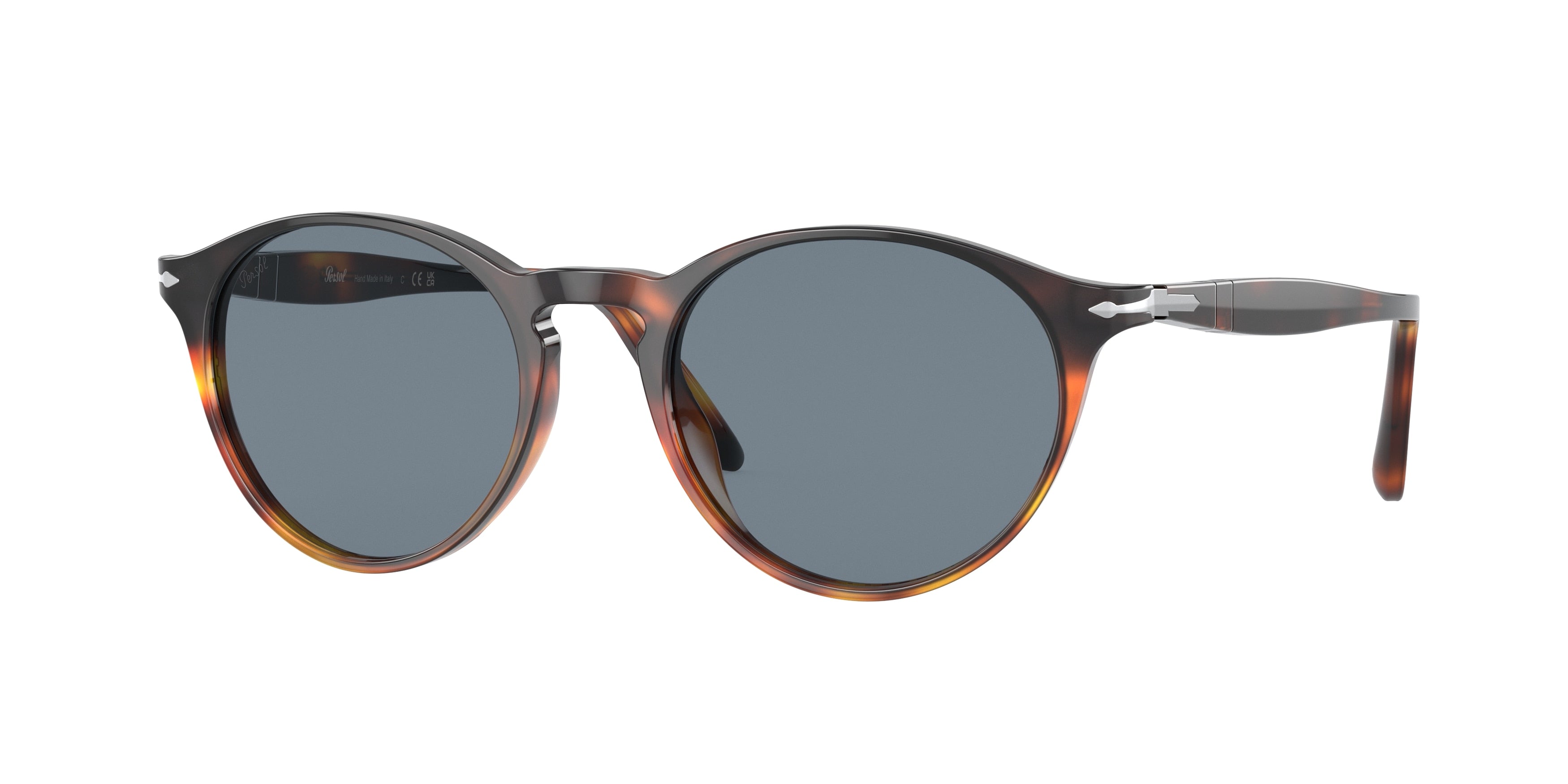 Persol PO3092SM Round Sunglasses 116056-Gradient Dark-Light Tortoise 50-145-19 - Color Map Tortoise