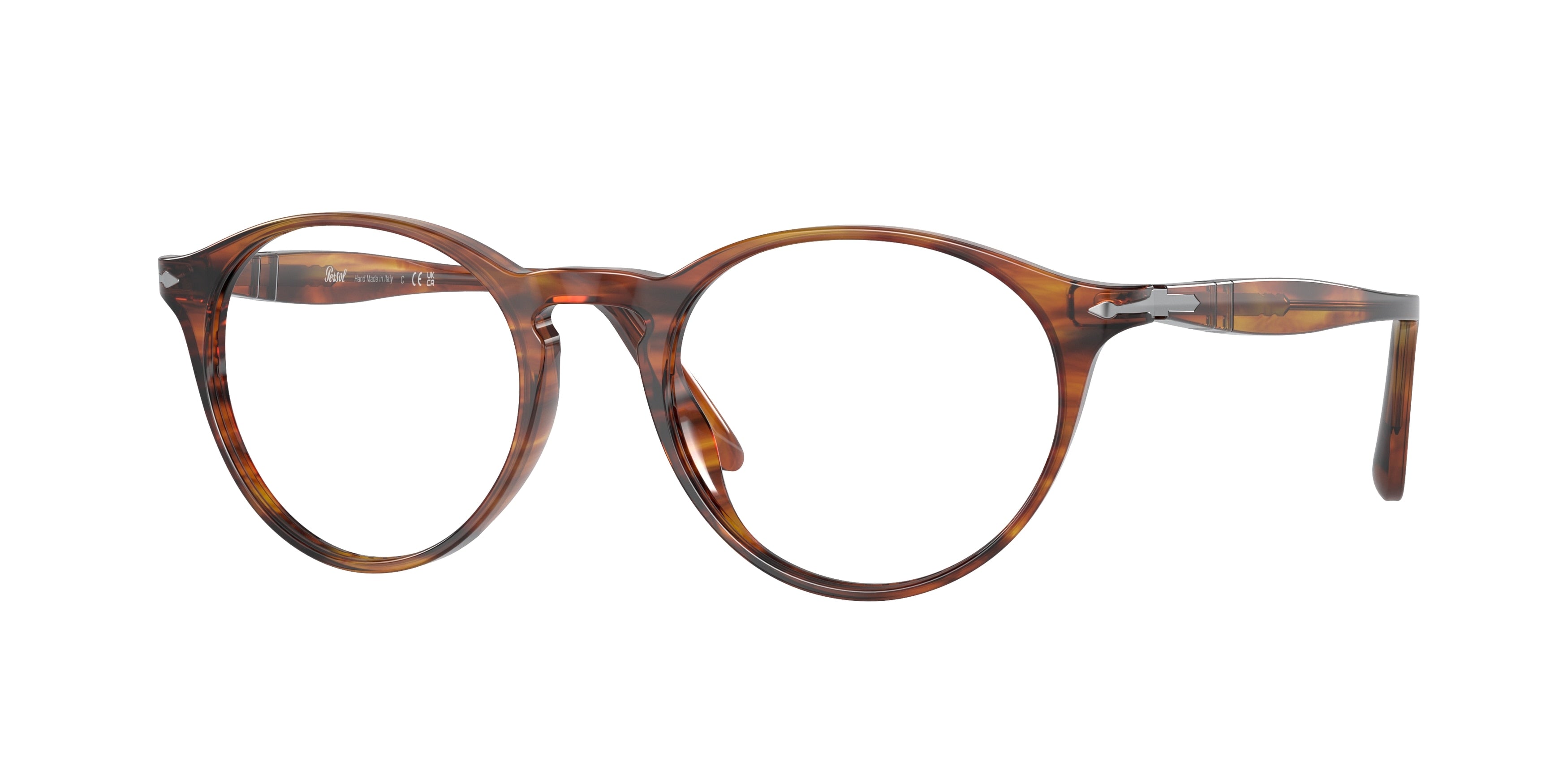 Persol PO3092V Phantos Eyeglasses 9066-Striped Brown 50-145-19 - Color Map Tortoise