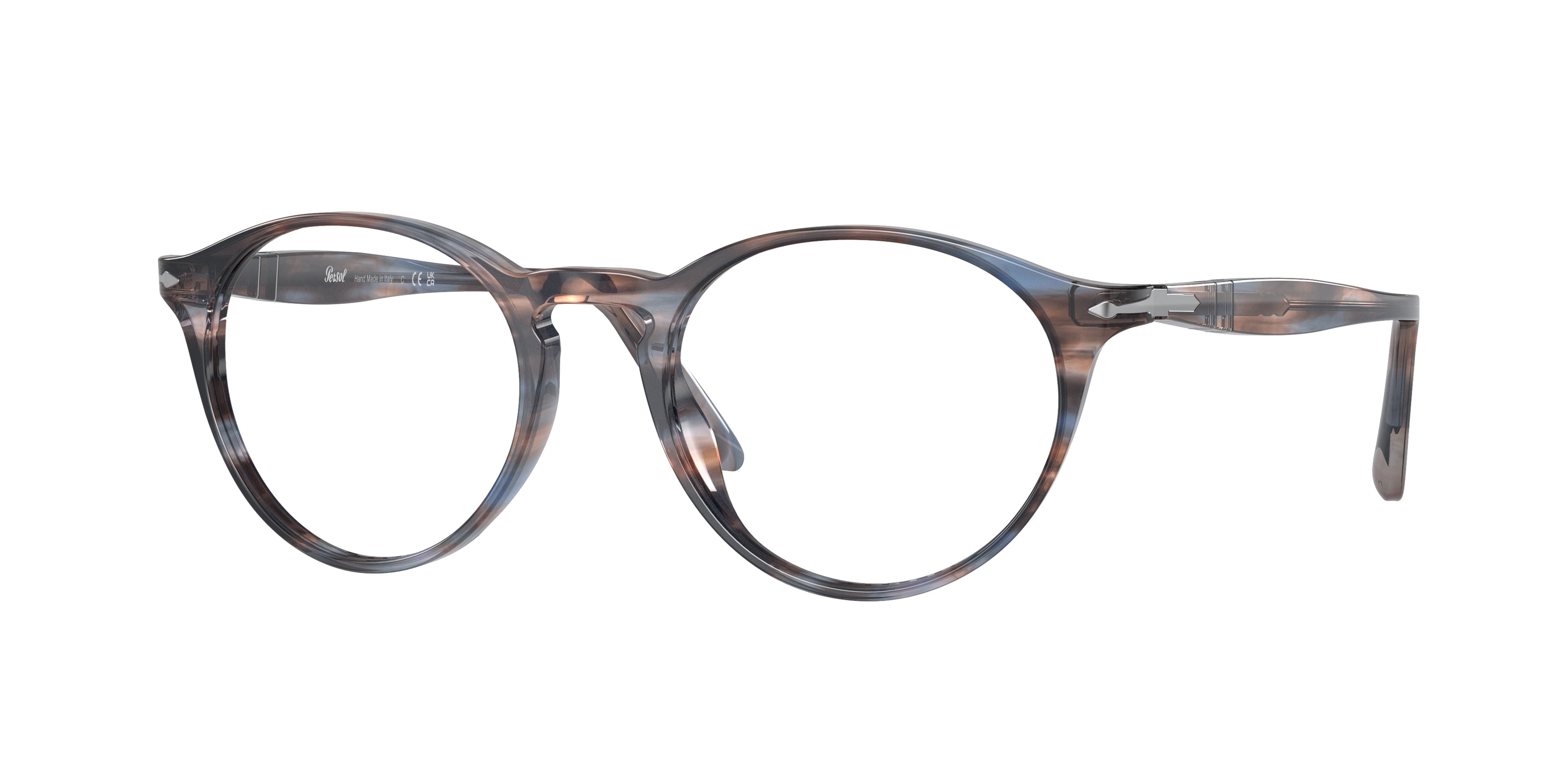 Persol PO3092V Phantos Eyeglasses 9068-Striped Blue 50-145-19 - Color Map Blue