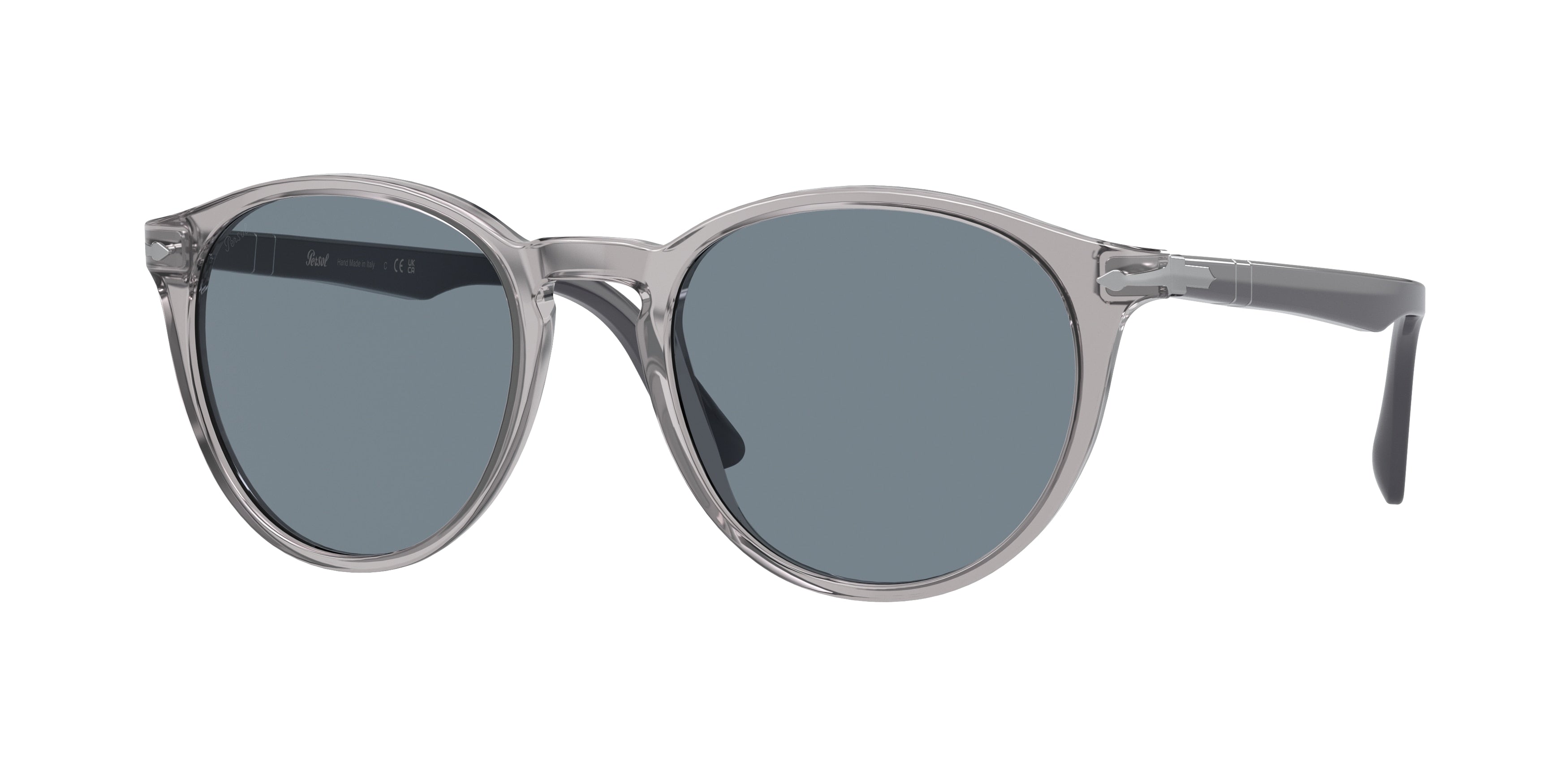 Persol PO3152S Round Sunglasses 113356-Grey 52-145-20 - Color Map Grey