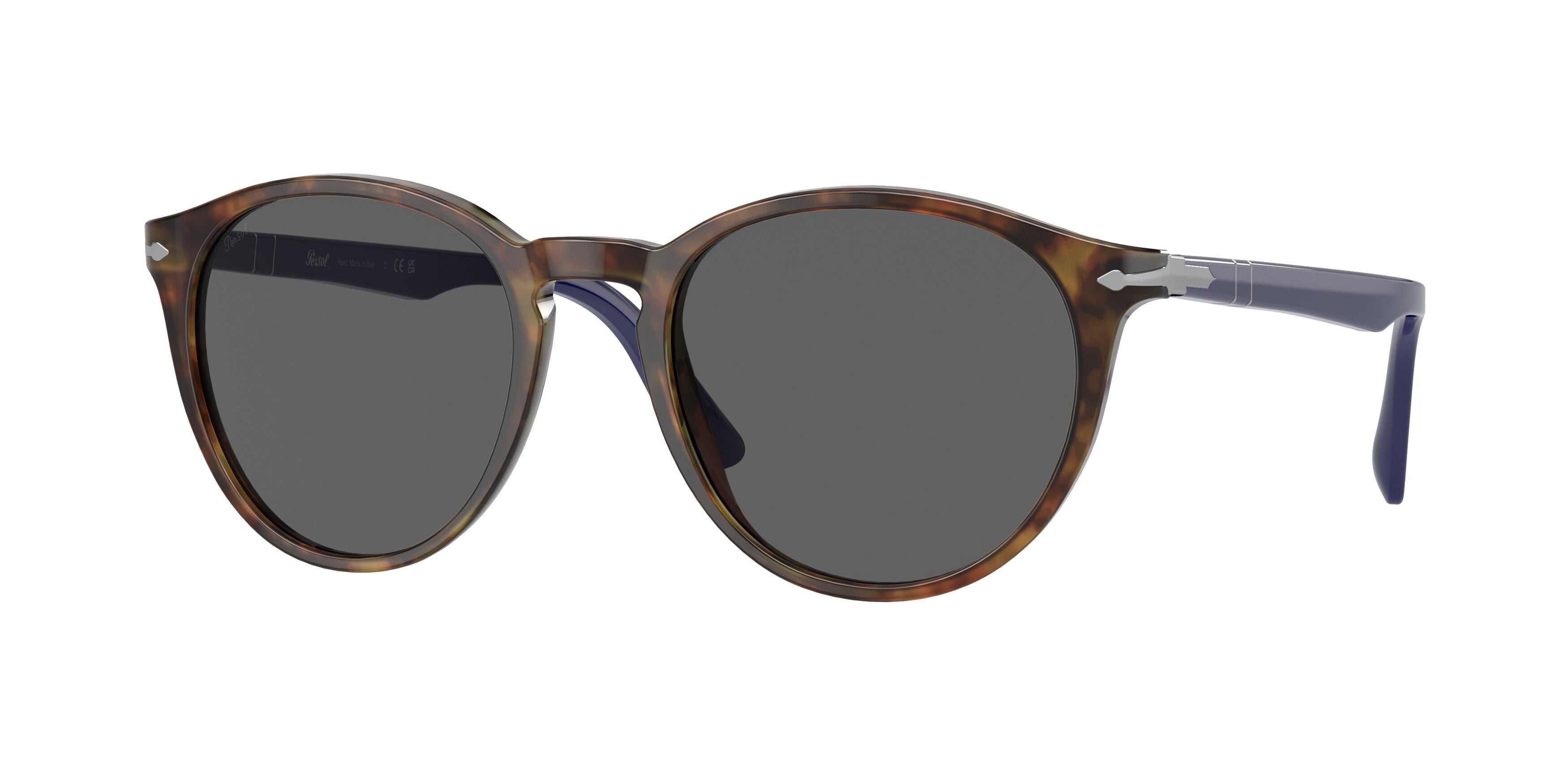 Persol PO3152S Round Sunglasses 1134B1-Dark Havana 52-145-20 - Color Map Brown